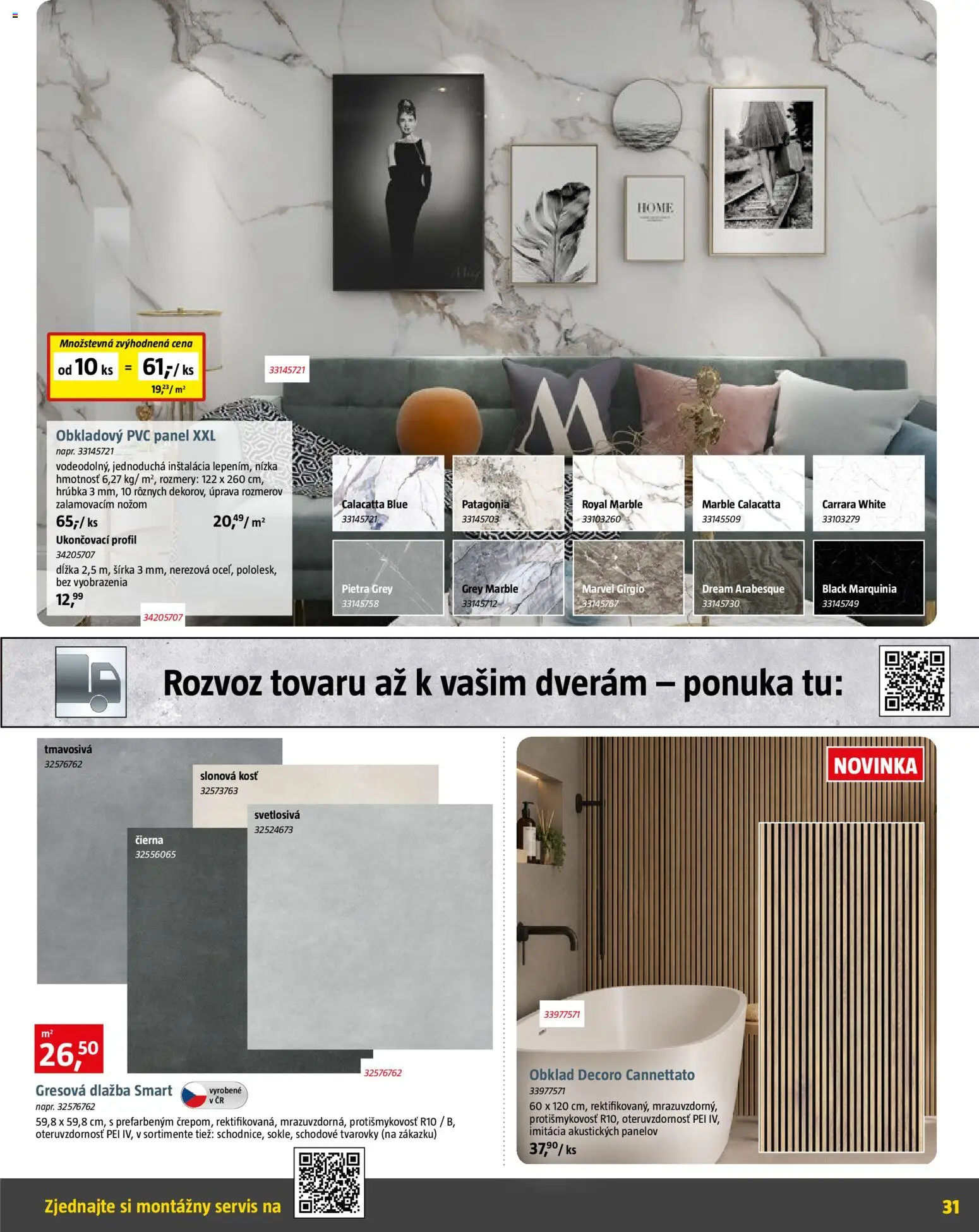 Nové Bauhaus akcie – leták je platný od 05.10.2026 | Strana: 31 | Produkty: Dlažba, Obklad
