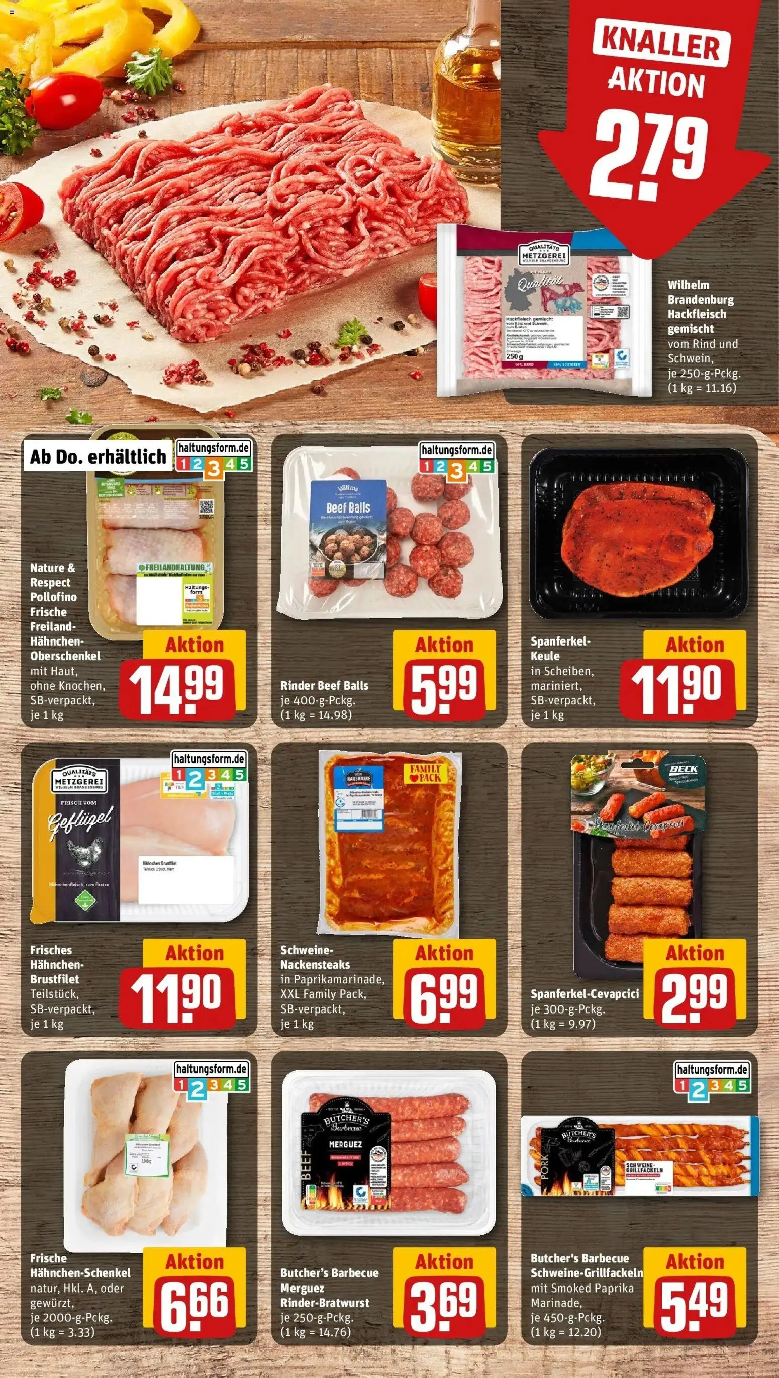Rewe Prospekt Winnenden – gültig ab 27.07.2026 | Seite: 10 | Produkte: Nackensteaks, Hahnchen, Cevapcici, Paprika