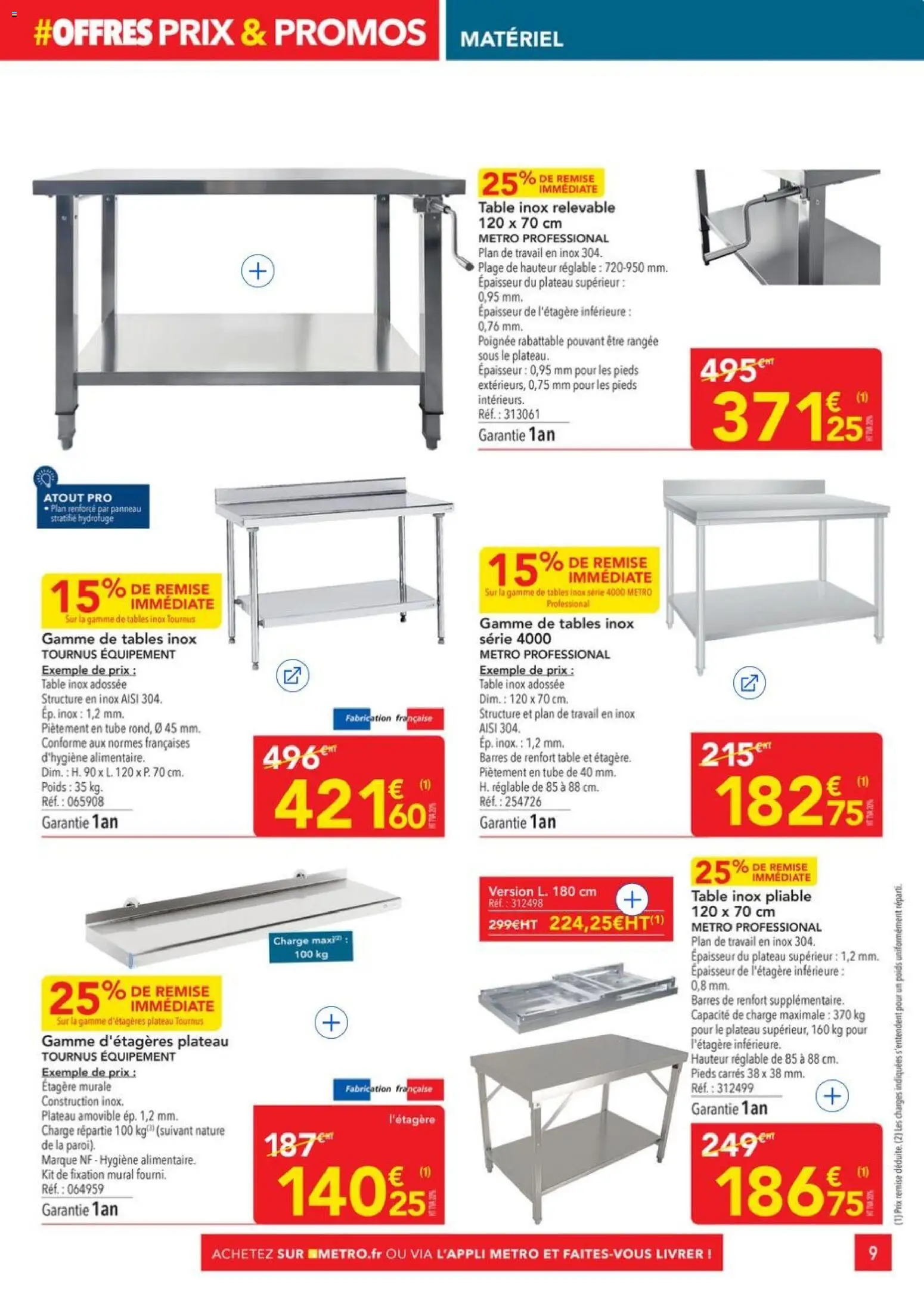 {H1} | Page: 9 | Produits: Étagère murale, Poids, Étagère, Table