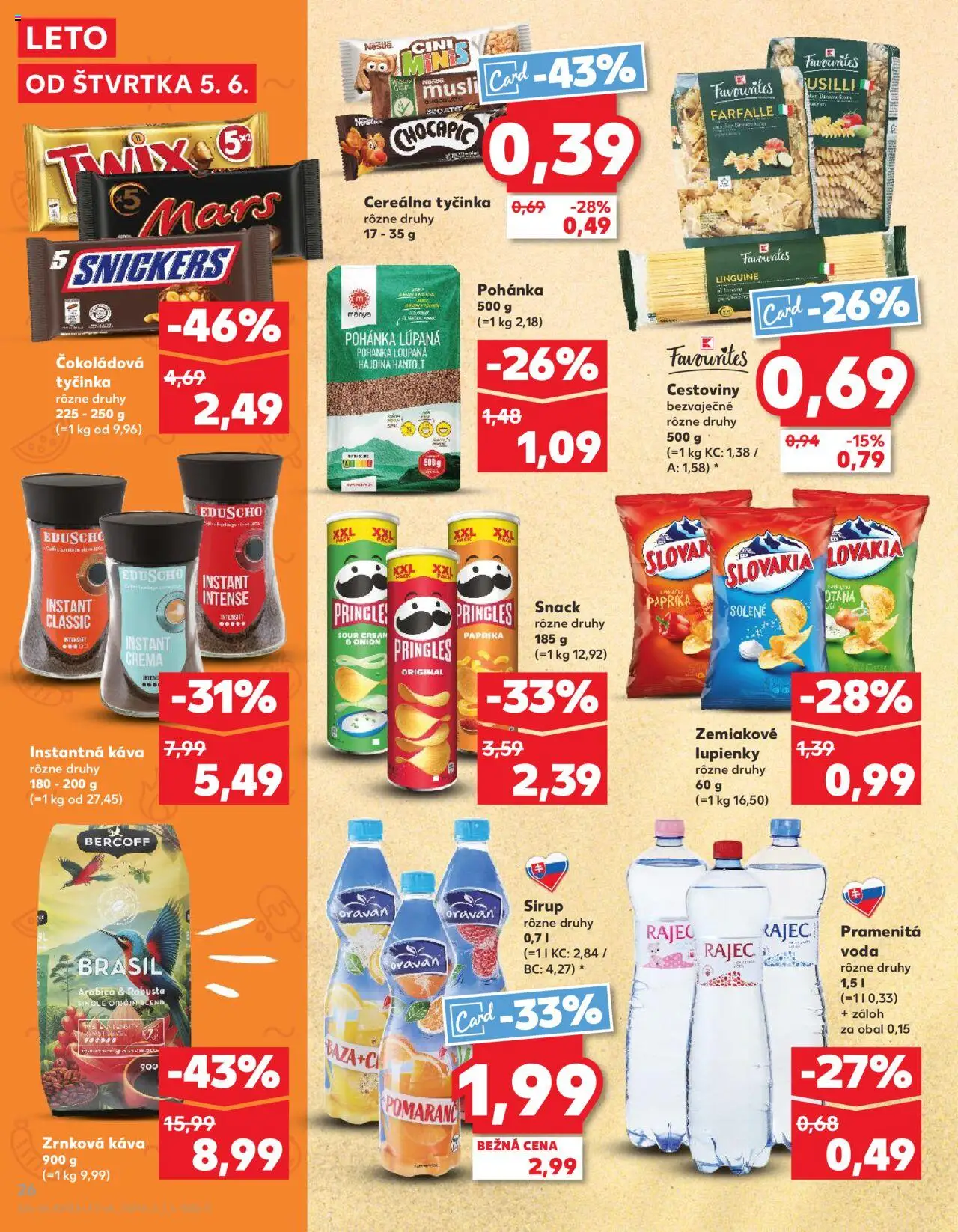 Nové Kaufland akcie – leták je platný od 05.06.2025 | Strana: 26 | Produkty: Paprika, Fusilli, Pringles, Cini Minis