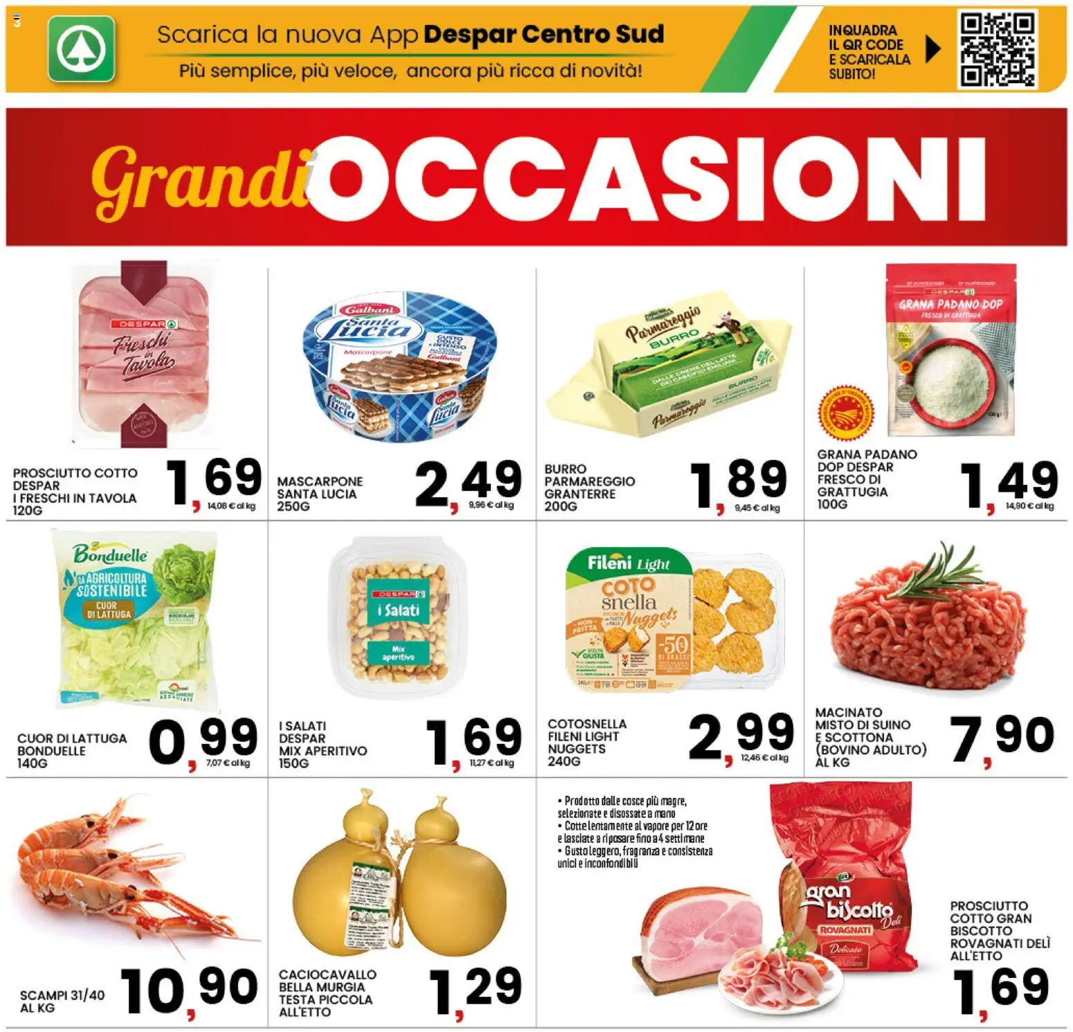 Volantino Interspar del 20/07/2026 | Pagina: 3 | Prodotti: Bovino, Prosciutto Cotto, Grana Padano, Lattuga