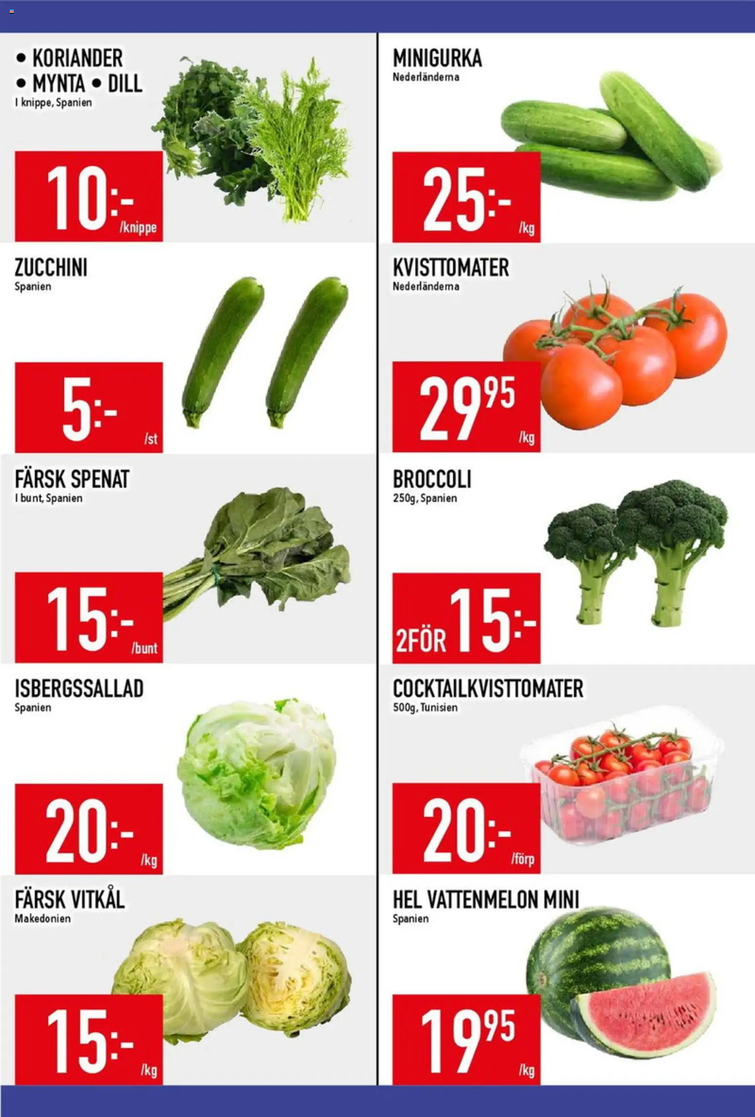 Matdax reklamblad aktuell från 04.05.2026 | Sida: 13 | Produkter: Vitkål, Isbergssallad, Broccoli, Zucchini