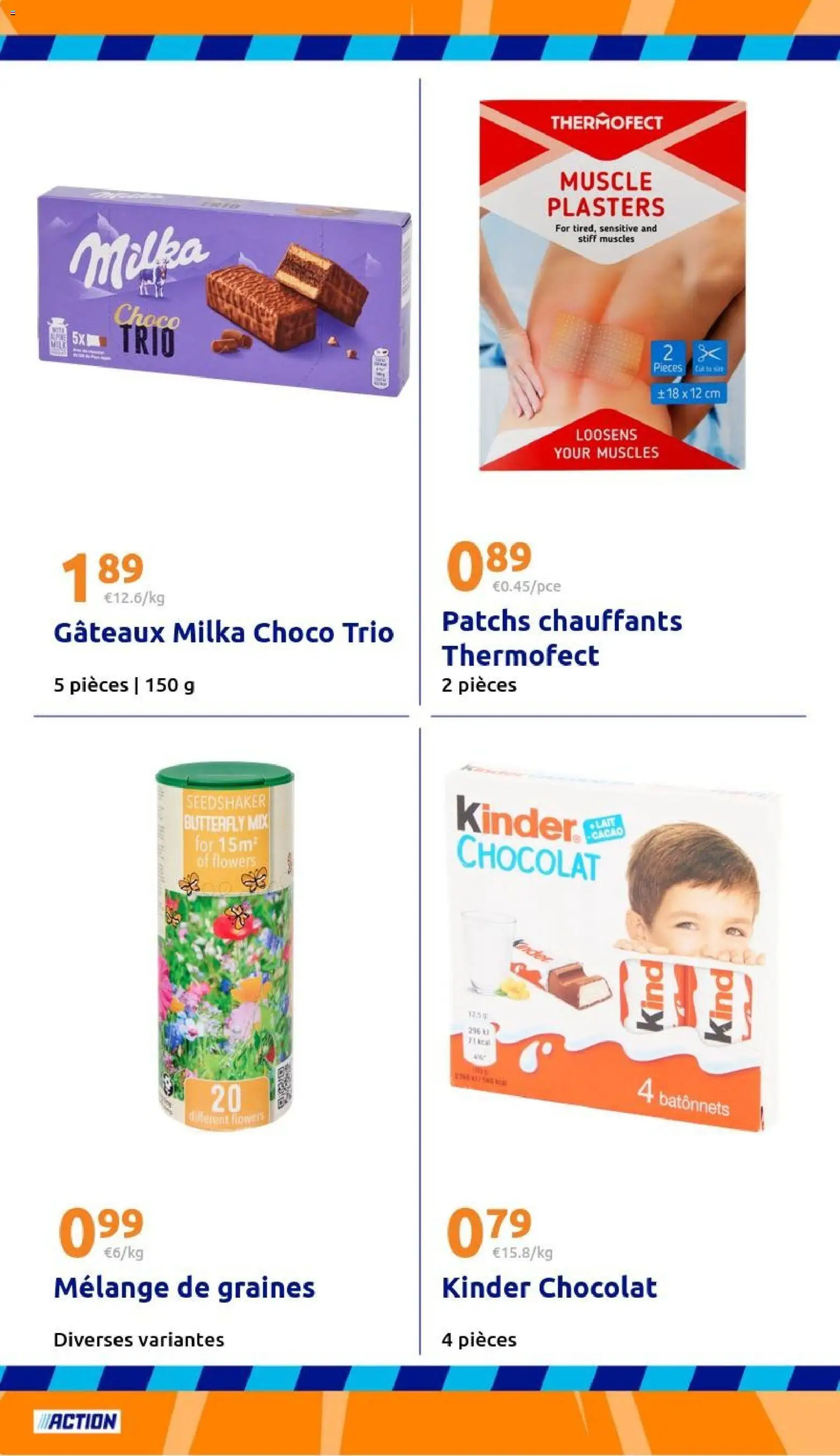 {H1} | Page: 18 | Produits: Patchs chauffants, Lait, Chocolat