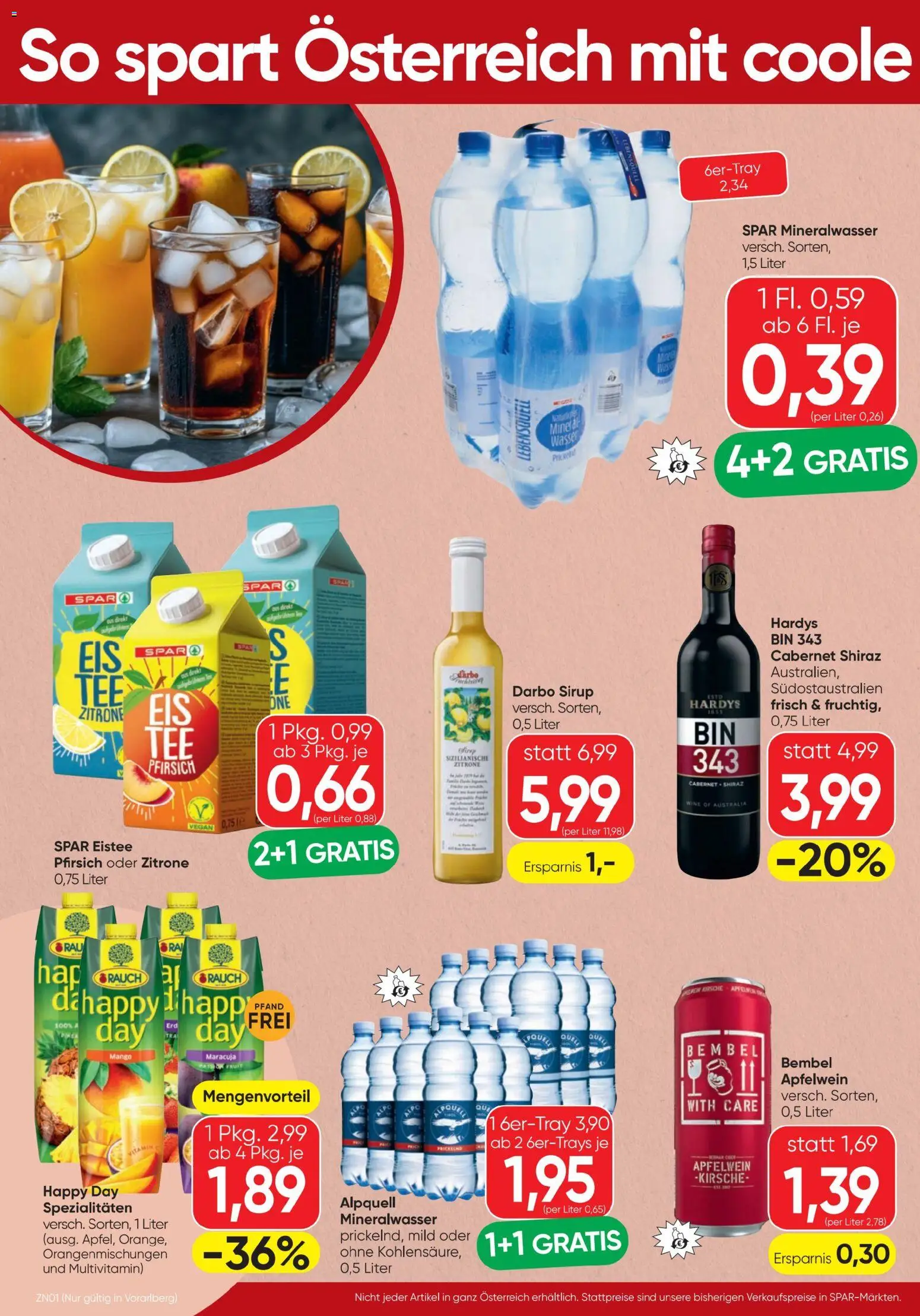 Spar - Flugblatt gültig ab 21.05.2026 | Seite: 18 | Produkte: Wasser, Mango, Pfirsich, Papier blanc