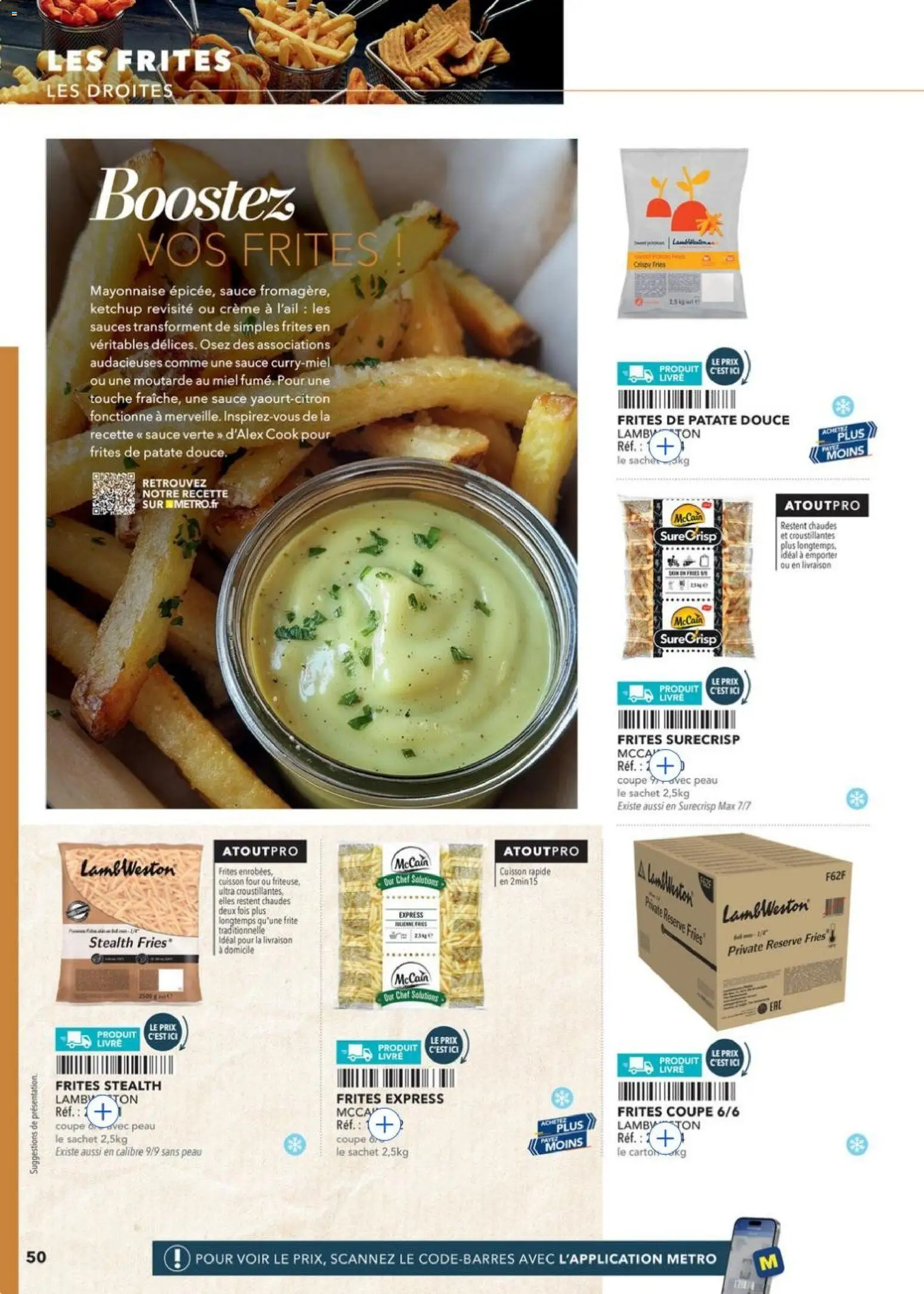 {H1} | Page: 50 | Produits: Frites, Mayonnaise, Moutarde, Ketchup