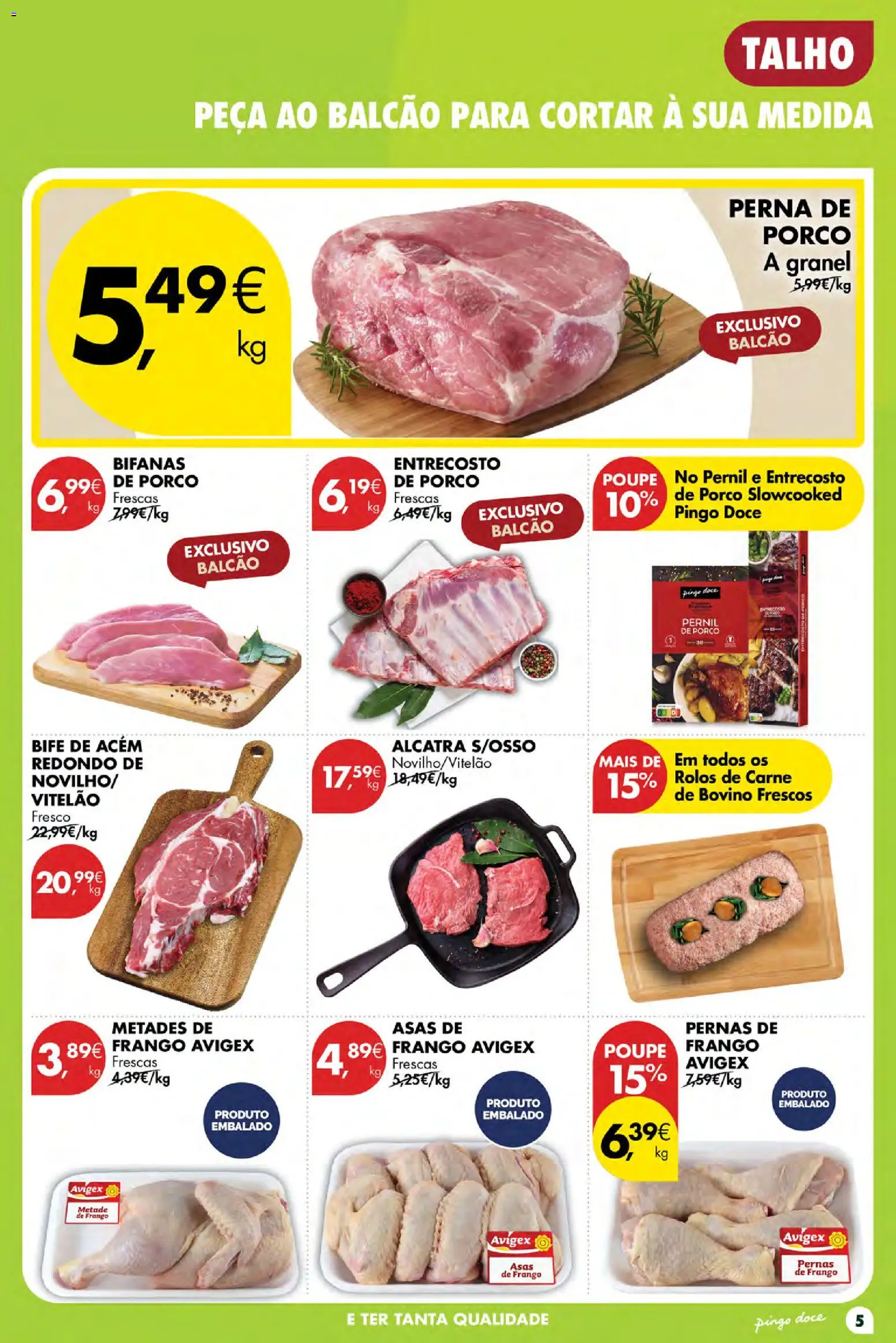 Pingo Doce Poupe Esta Semana Açores │ válido de 27/08/2026 | Página: 5 | Produtos: Frango, Perna de porco, Pernas de frango, Bife