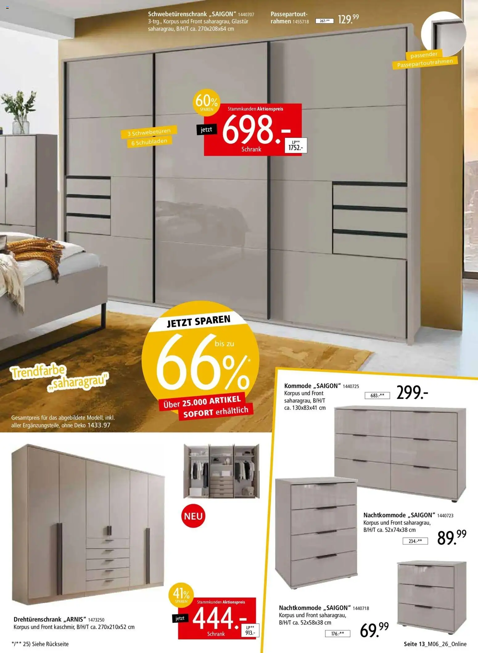 Zurbrüggen - Zurbrüggen: Unschlagbar günstig – gültig ab 01.05.2026 | Seite: 13 | Produkte: Kommode, Schwebetürenschrank, Drehtürenschrank, Schrank