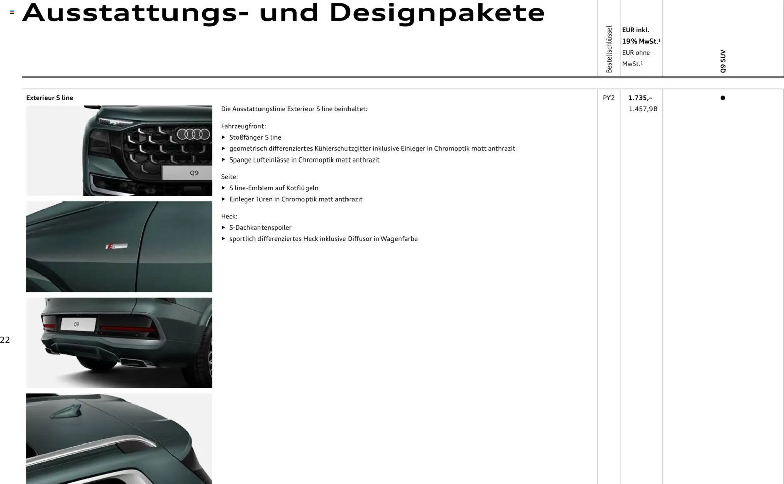 Audi Q9 – gültig ab 30.07.2026 | Seite: 22