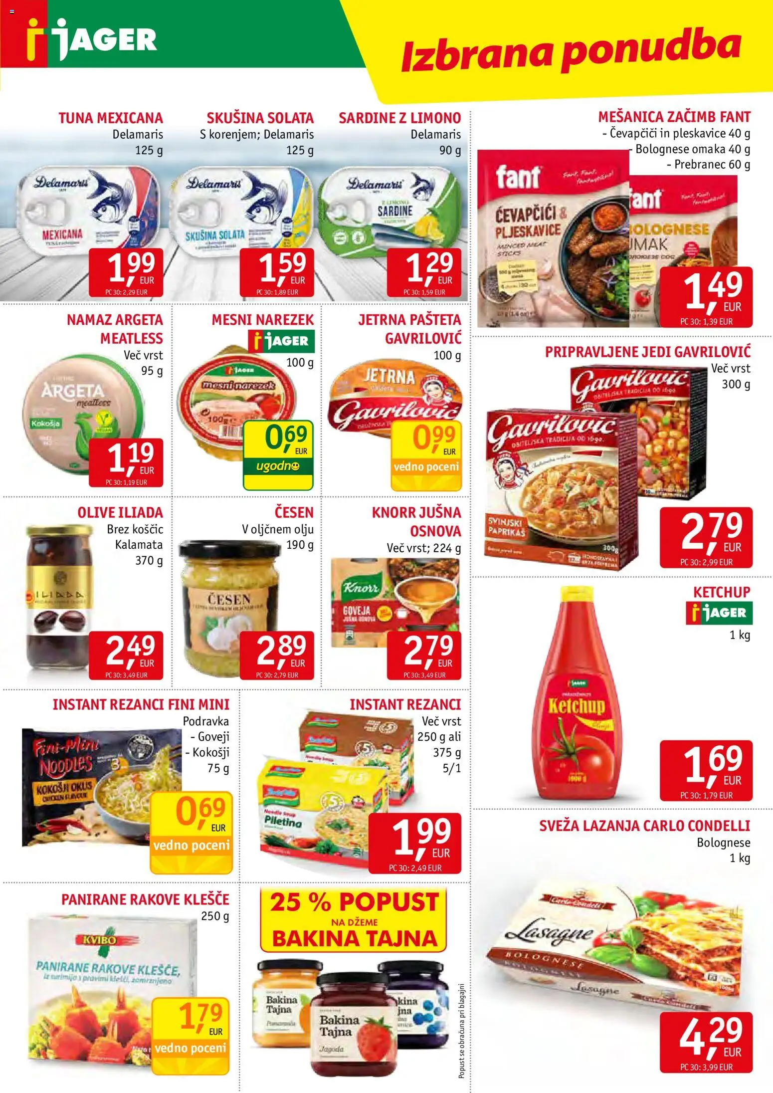 Novi Jager katalog ponudbe – veljaven od 24.06.2026 | Stran: 9 | Izdelki: Tuna, Namaz, Solata, Cesen