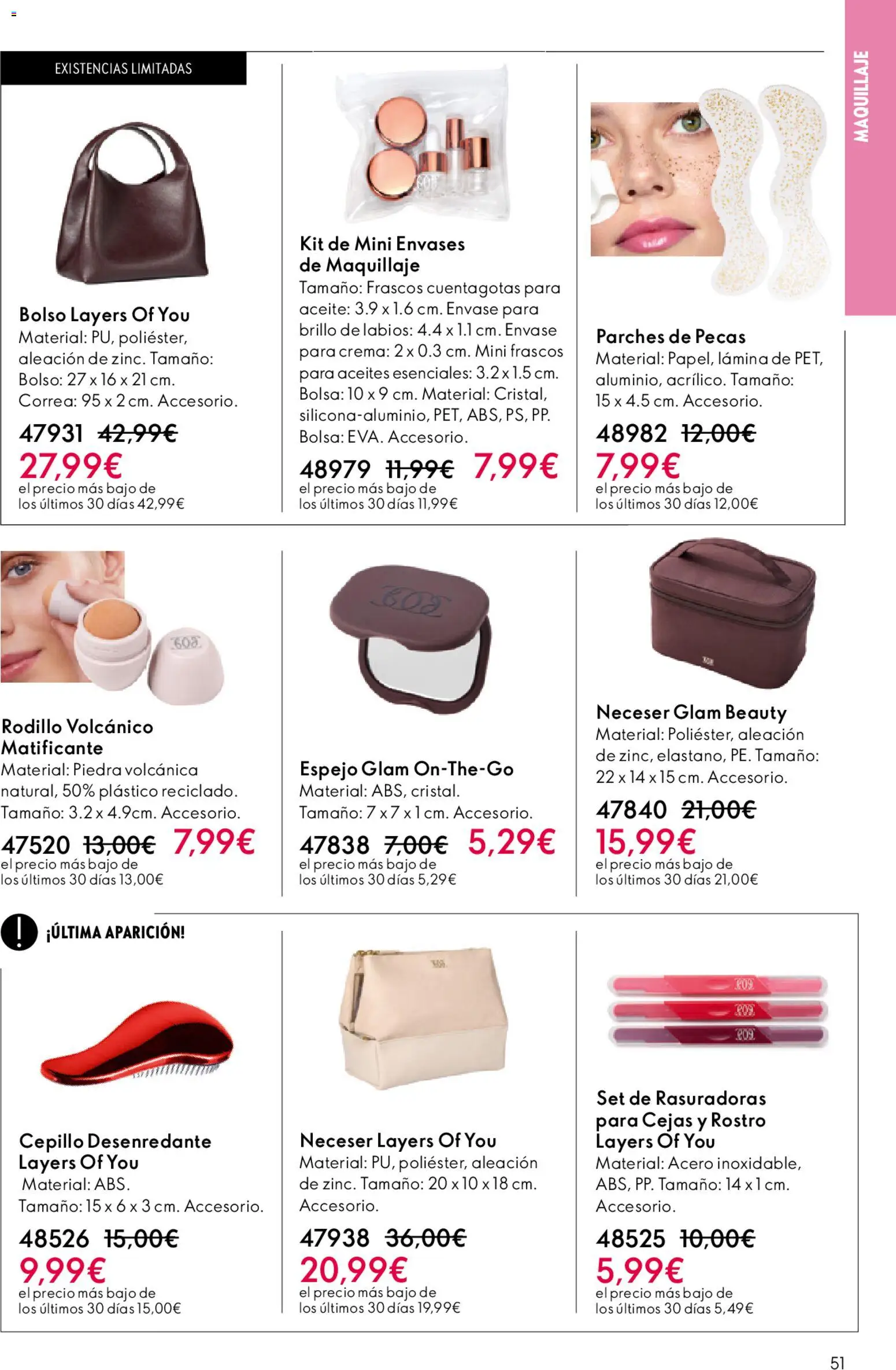 Oriflame - Catálogo Campaña 6 │ válido desde el 22.04.2026 | Página: 51 | Productos: Cepillo, Brillo de labios, Bolso, Bolsa