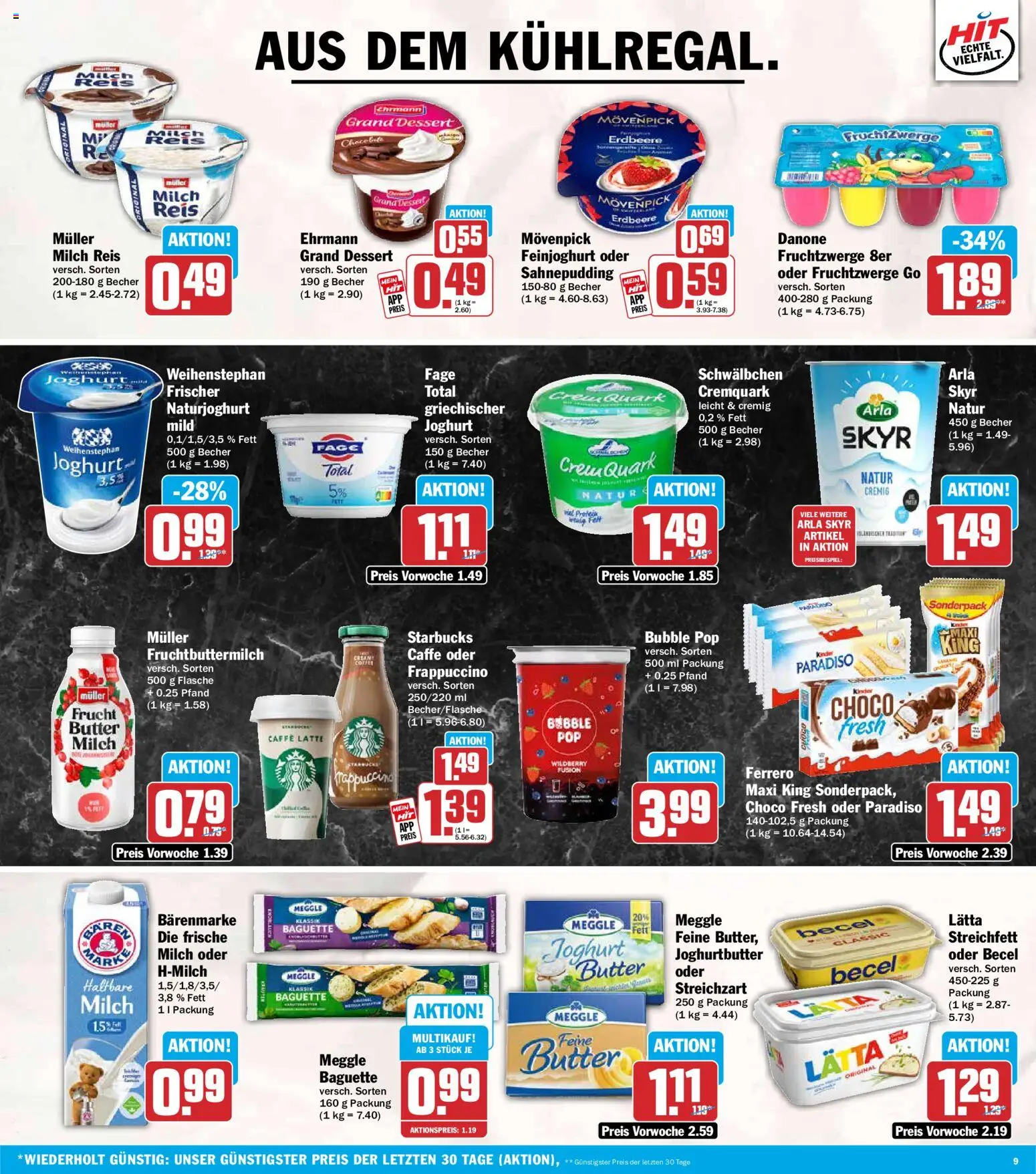HIT Prospekt – gültig ab 29.06.2026 | Seite: 9 | Produkte: Quark, Butter, Joghurt, Reis