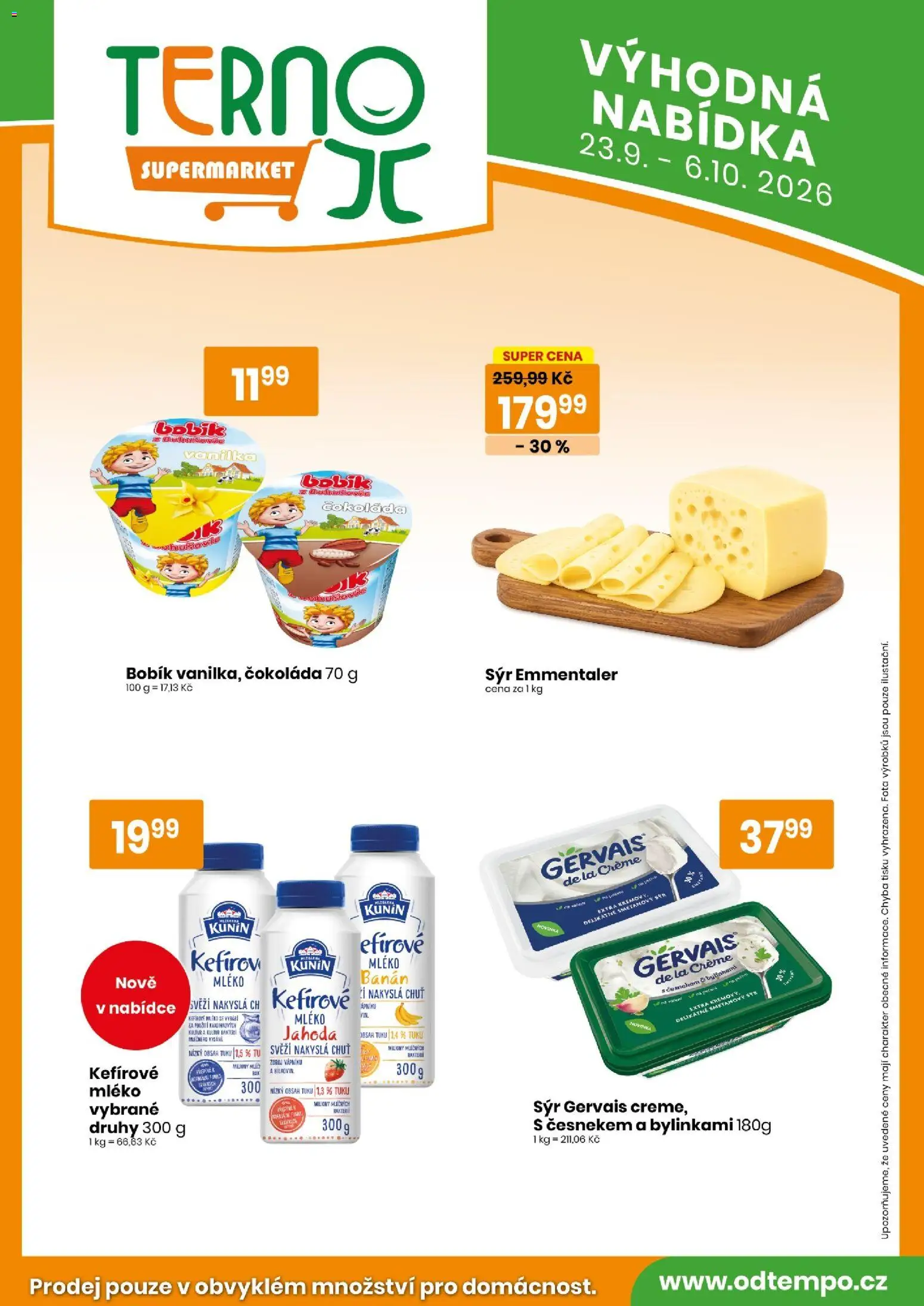 Tempo leták od 23.09.2026 | Strana: 9 | Produkty: Mléko, Sýr, Čokoláda, Banán