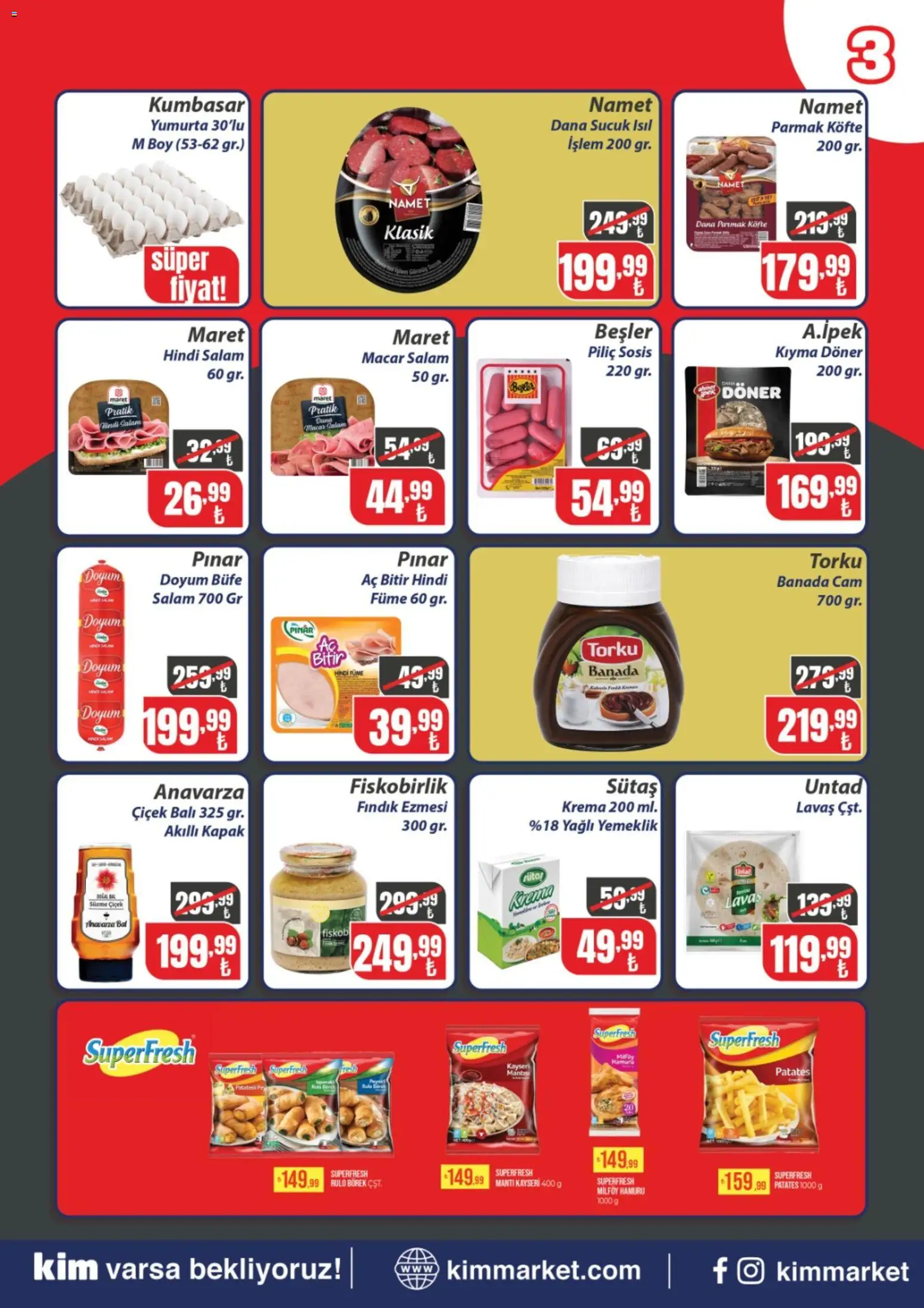 Kim Market Katalog - Marmara Insert - 20 Temmuz 2026 tarihinden itibaren geçerlidir | Sayfa: 3 | Ürünler: Döner, Yumurta, Patates, Piliç