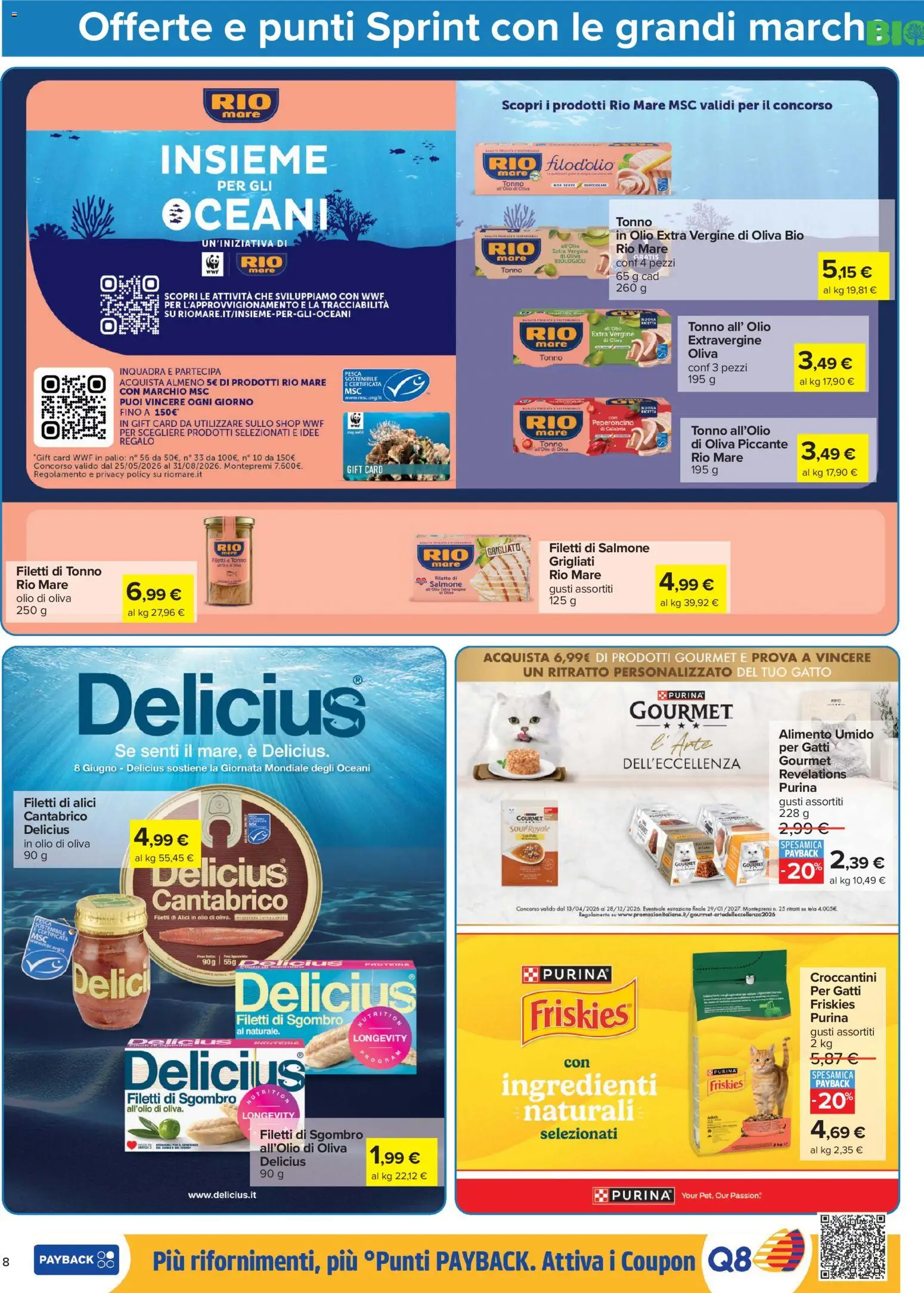 Volantino Carrefour del 16.06.2026 | Pagina: 8 | Prodotti: Salmone, Pesca, Olio extra vergine, Sgombro