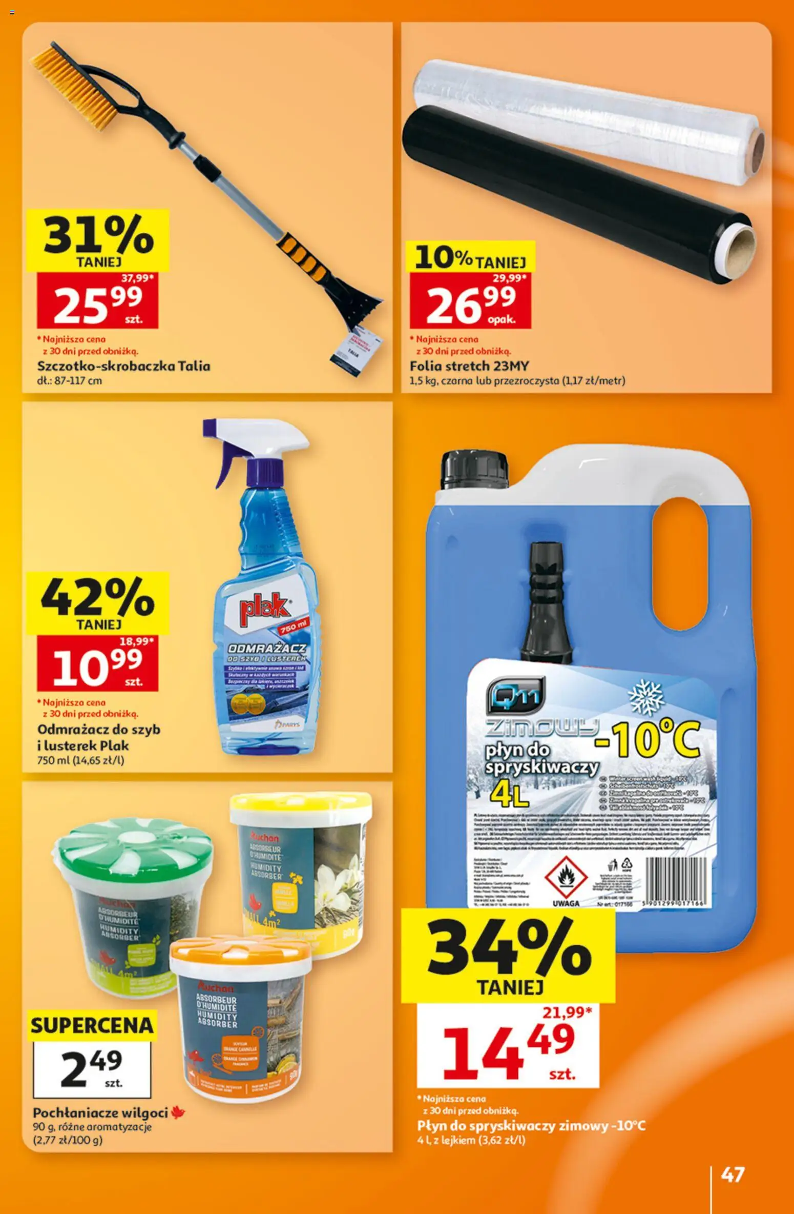 Auchan gazetka - Hipermarket od 08.10.2026 | Strona: 47 | Produkty: Płyn do spryskiwaczy zimowy, Płyn do spryskiwaczy, Folia