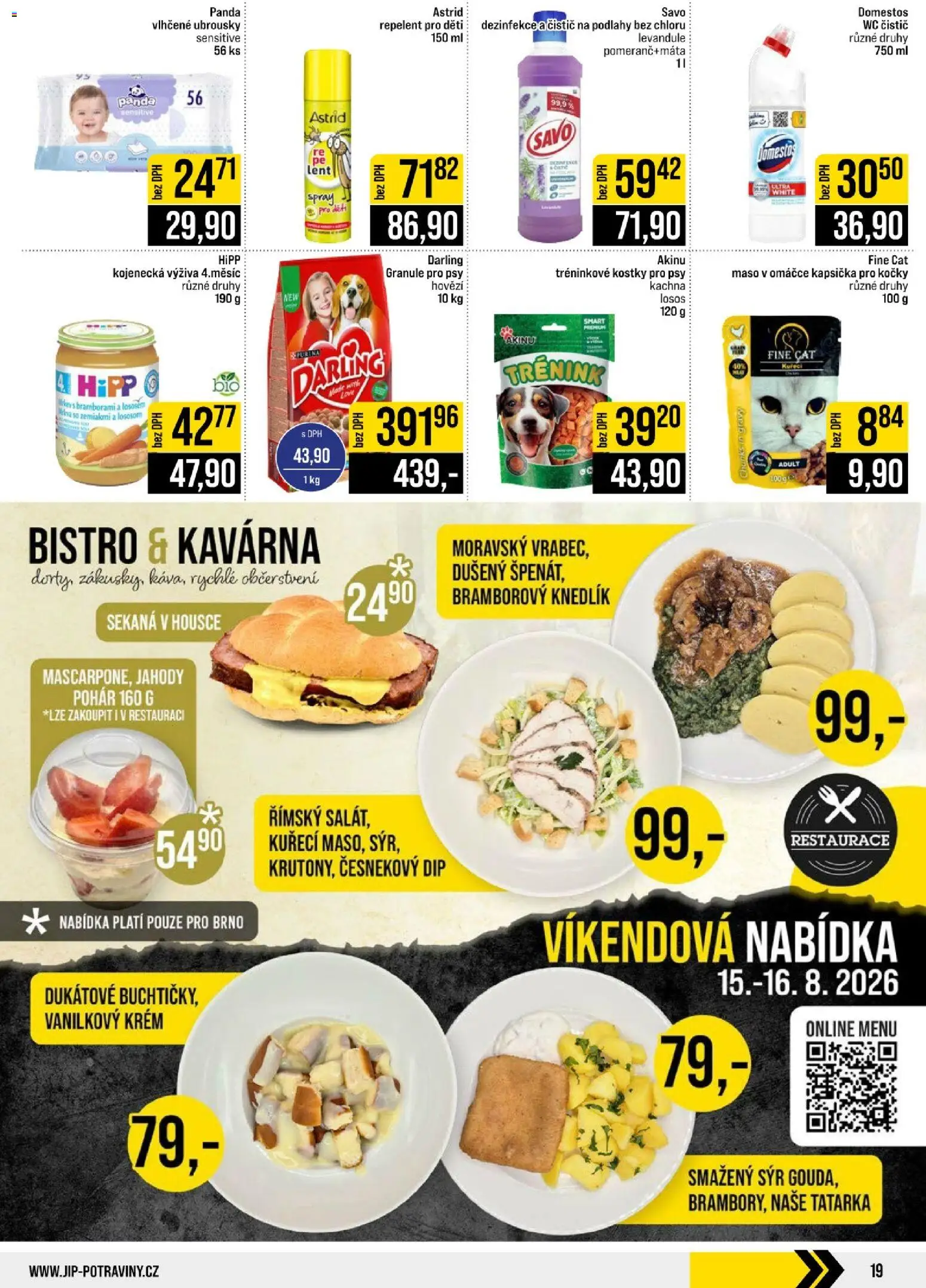 Jip leták - Cash & Carry od 12.08.2026 | Strana: 19 | Produkty: Sýr, Granule pro psy, Pohár, Smažený sýr