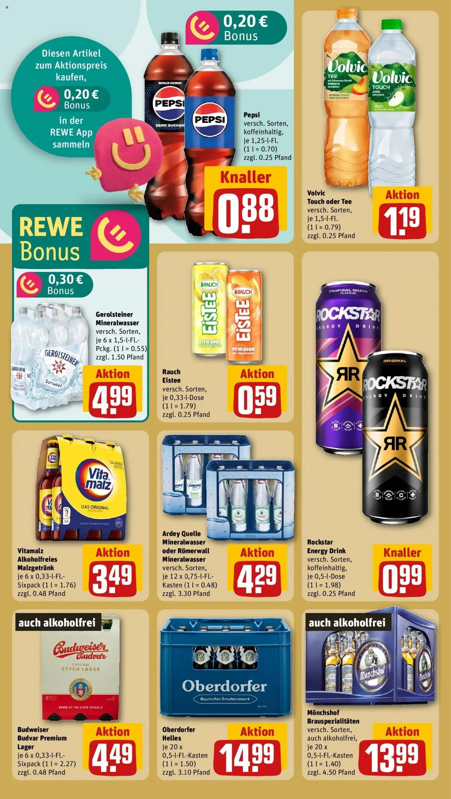Rewe Prospekt Herne – gültig ab 08.06.2026 | Seite: 18 | Produkte: Energy, Rockstar, Pfirsich, Volvic
