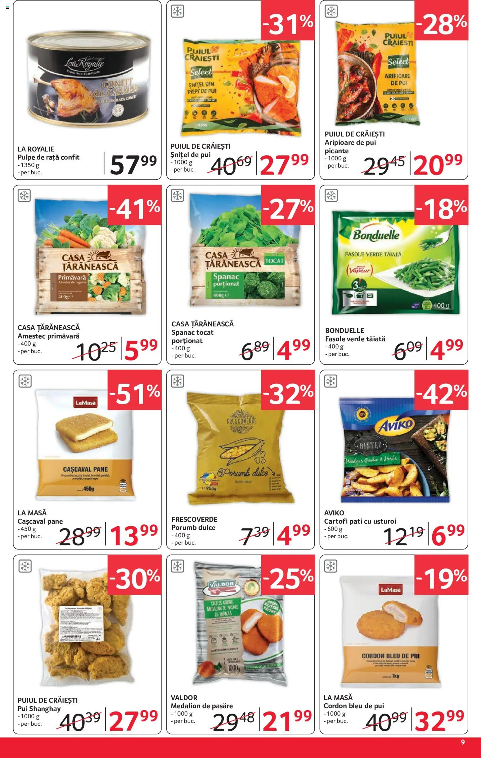 Noul catalog Selgros – valabil de la 29.05.2026 | Pagină: 9 | Produse: Masă, Hacıyatmaz Kedi Oyuncağı, Rață, Porumb