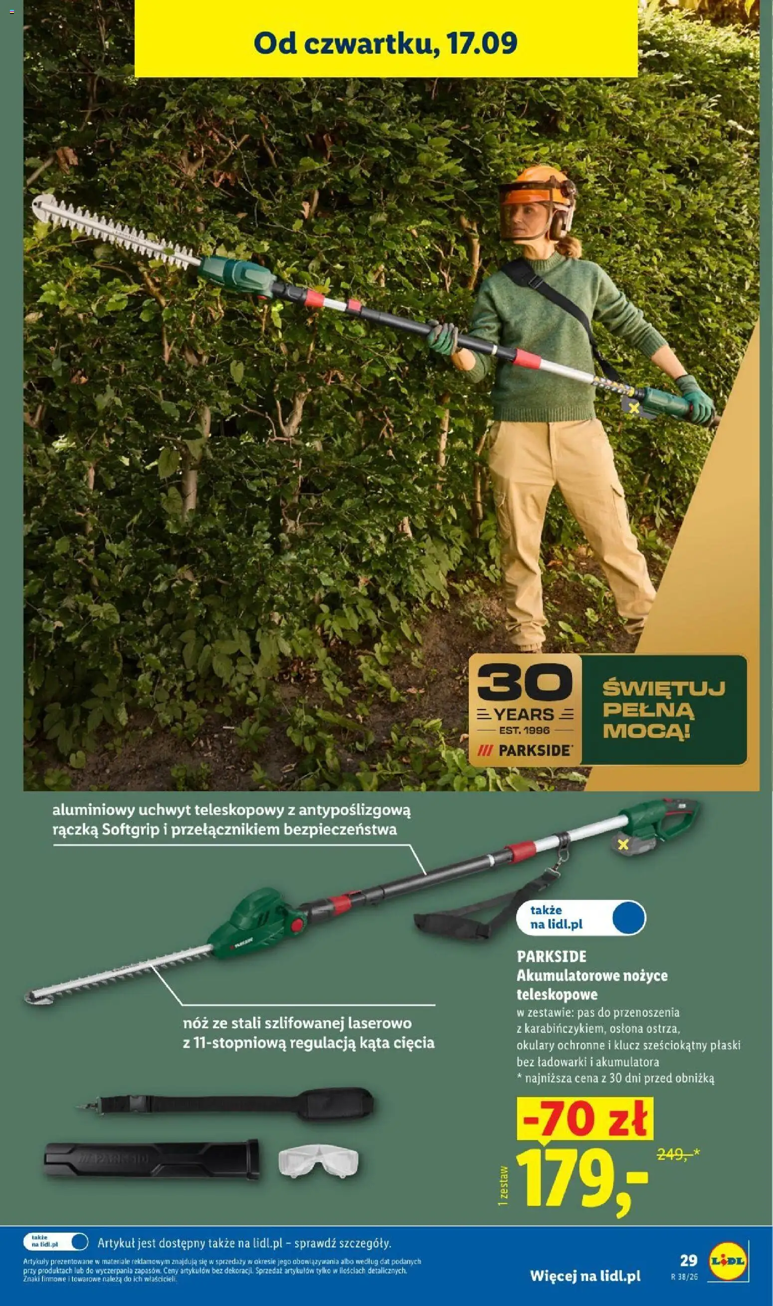 Lidl Katalog od 14.09.2026 | Strona: 37 | Produkty: Okulary, Akumulatorowe nożyce, Nożyce teleskopowe