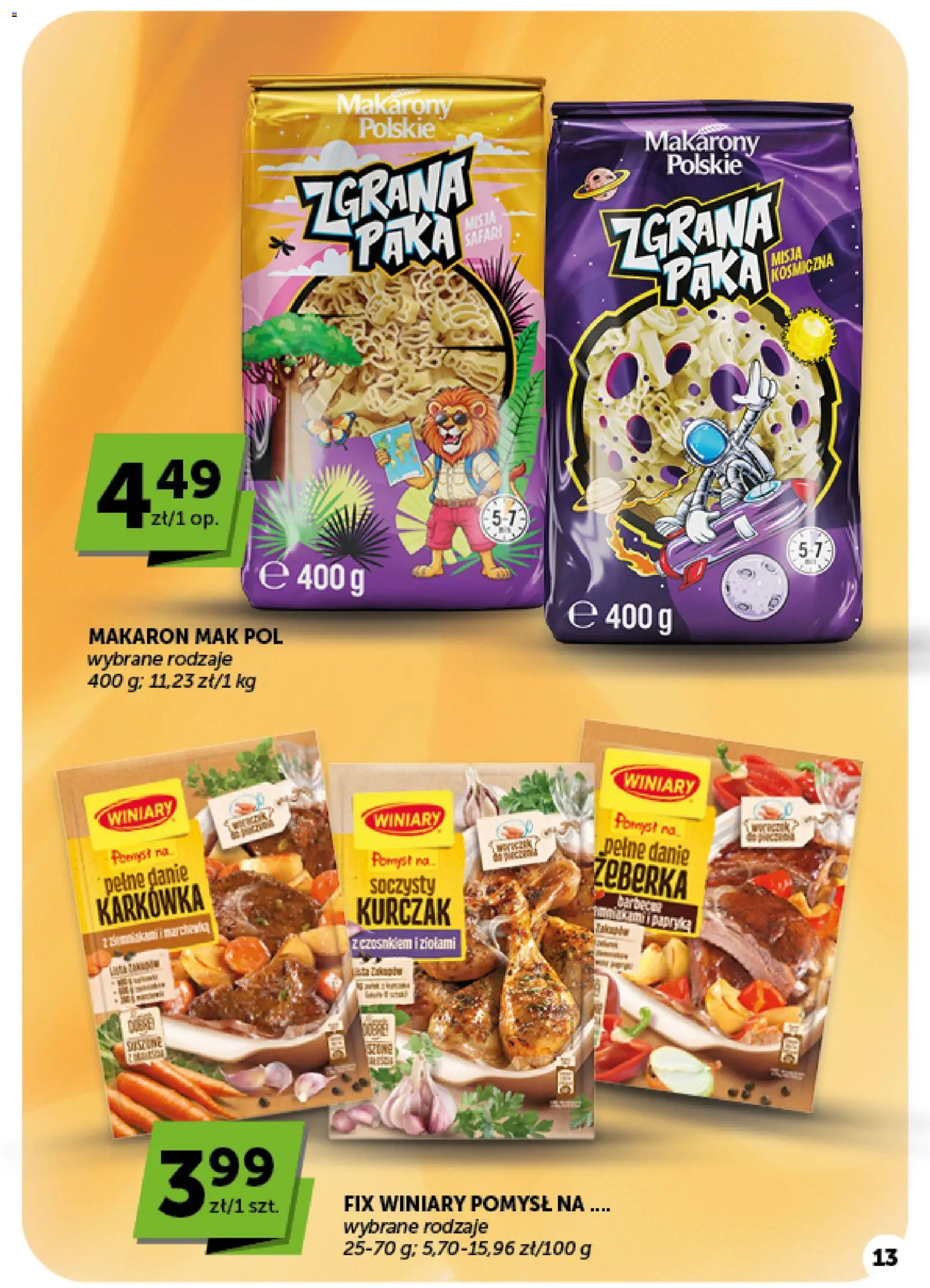 Euro Sklep gazetka - Minimarket od 01.10.2026 | Strona: 13 | Produkty: Żeberka, Mak, Makarony, Makaron