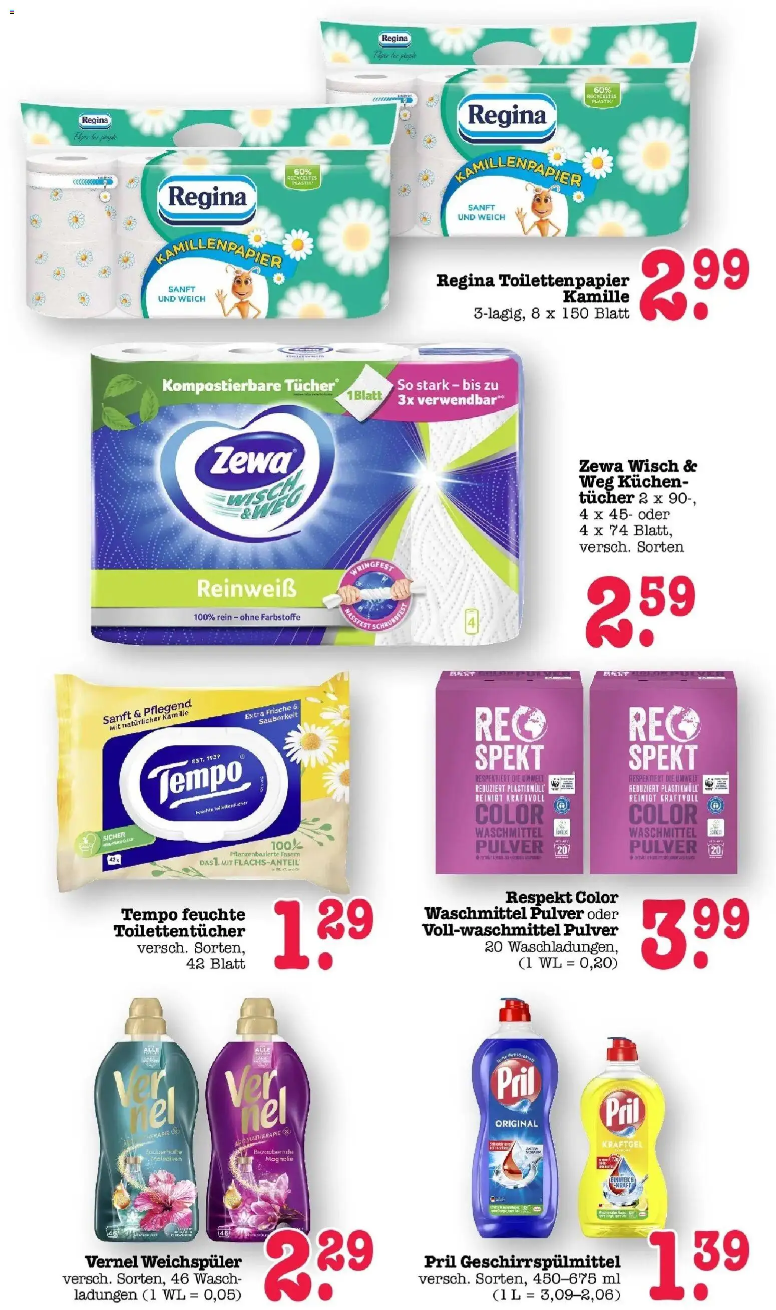 Edeka Prospekt Frankfurt Am Main (ab 07.09.2026) » Angebote Online | Seite: 48 | Produkte: Zewa, Waschmittel, Geschirrspülmittel, Vernel