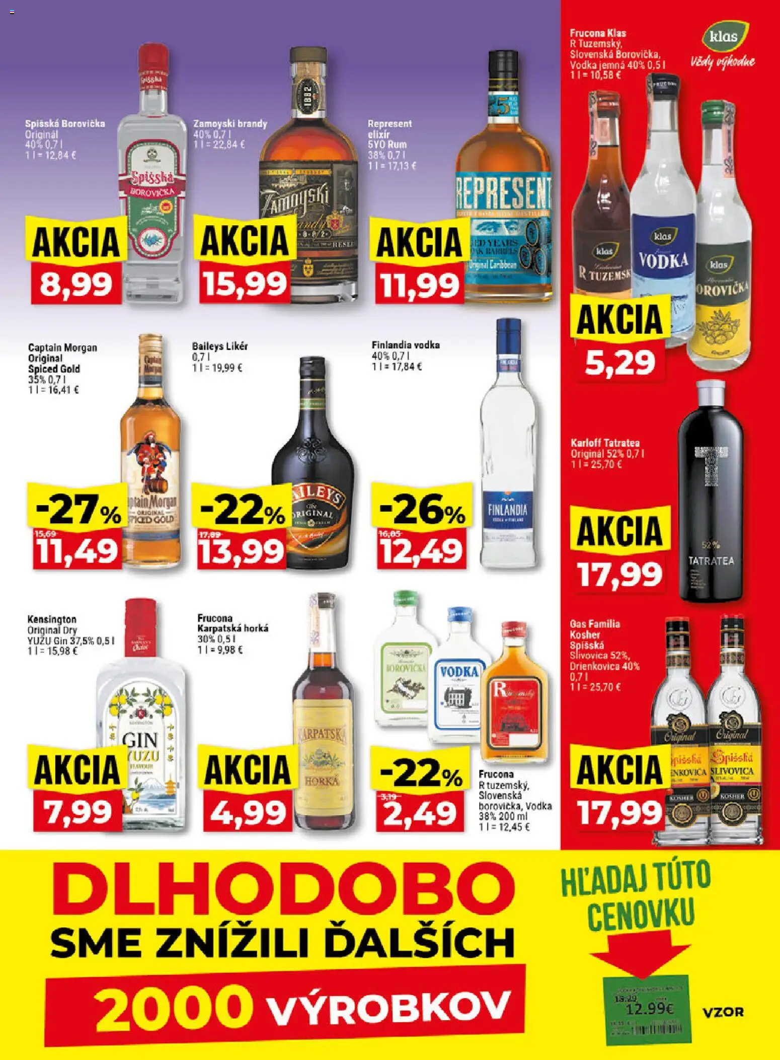 Nové Klas akcie – leták je platný od 12.10.2026 | Strana: 20 | Produkty: Borovička, Finlandia Vodka, Vodka, Finlandia