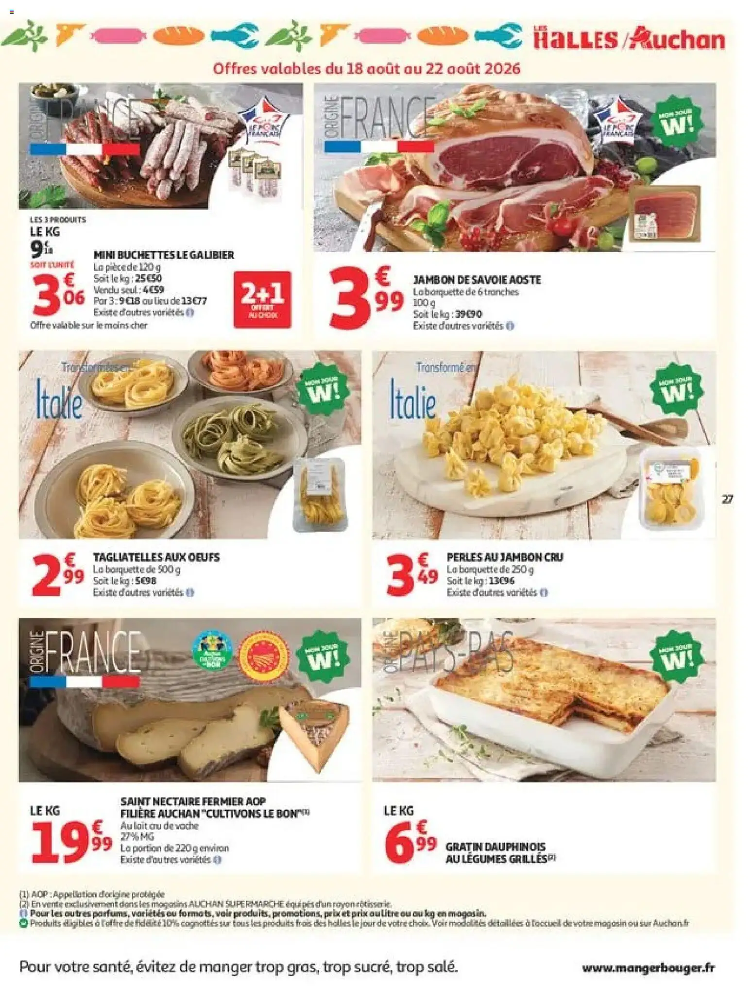 {H1} | Page: 27 | Produits: Gratin dauphinois, Lait, Œufs, Jambon