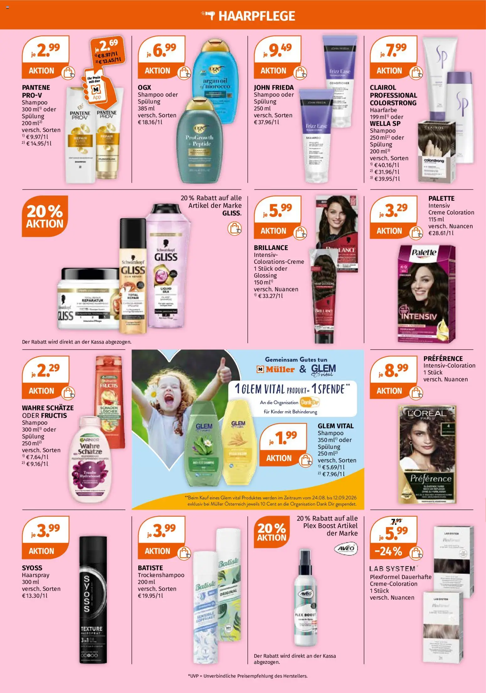 Müller Unsere Spätsommer Must-haves! gültig ab 31.08.2026 | Seite: 6 | Produkte: Shampoo, Spülung, Haarfarbe, Creme