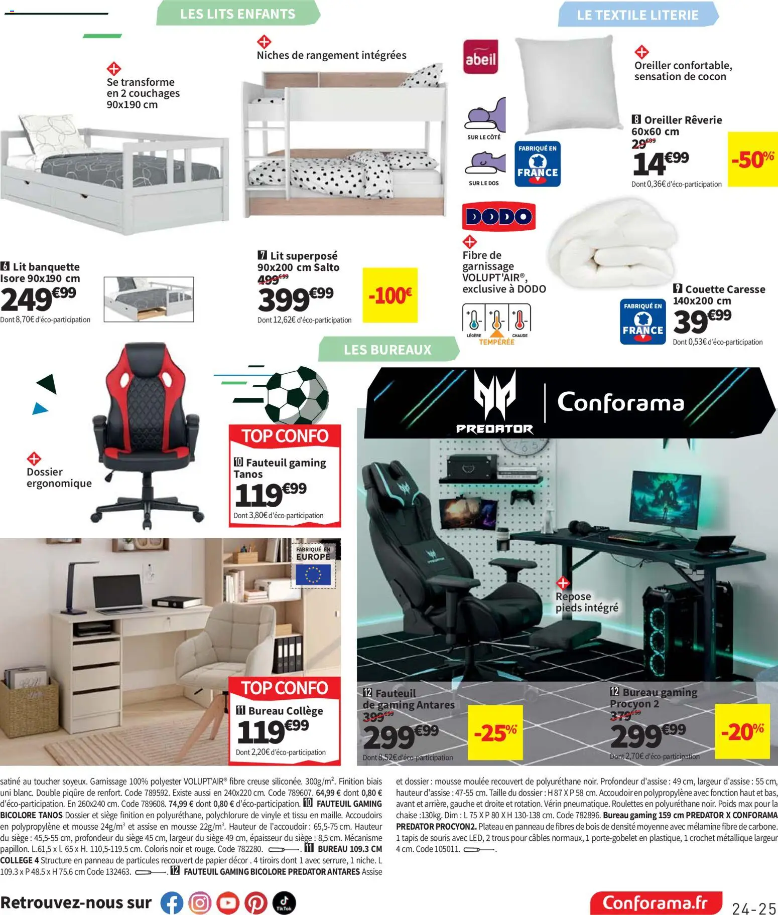 {H1} | Page: 25 | Produits: Poids, Chaise, Literie, Couette