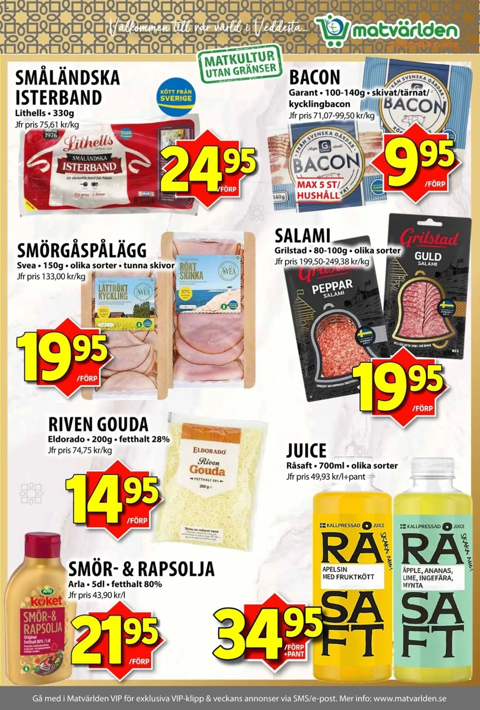Matvärlden reklamblad aktuell från 19/10/2026 | Sida: 5 | Produkter: Juice, Kött, Kyckling, Apelsin