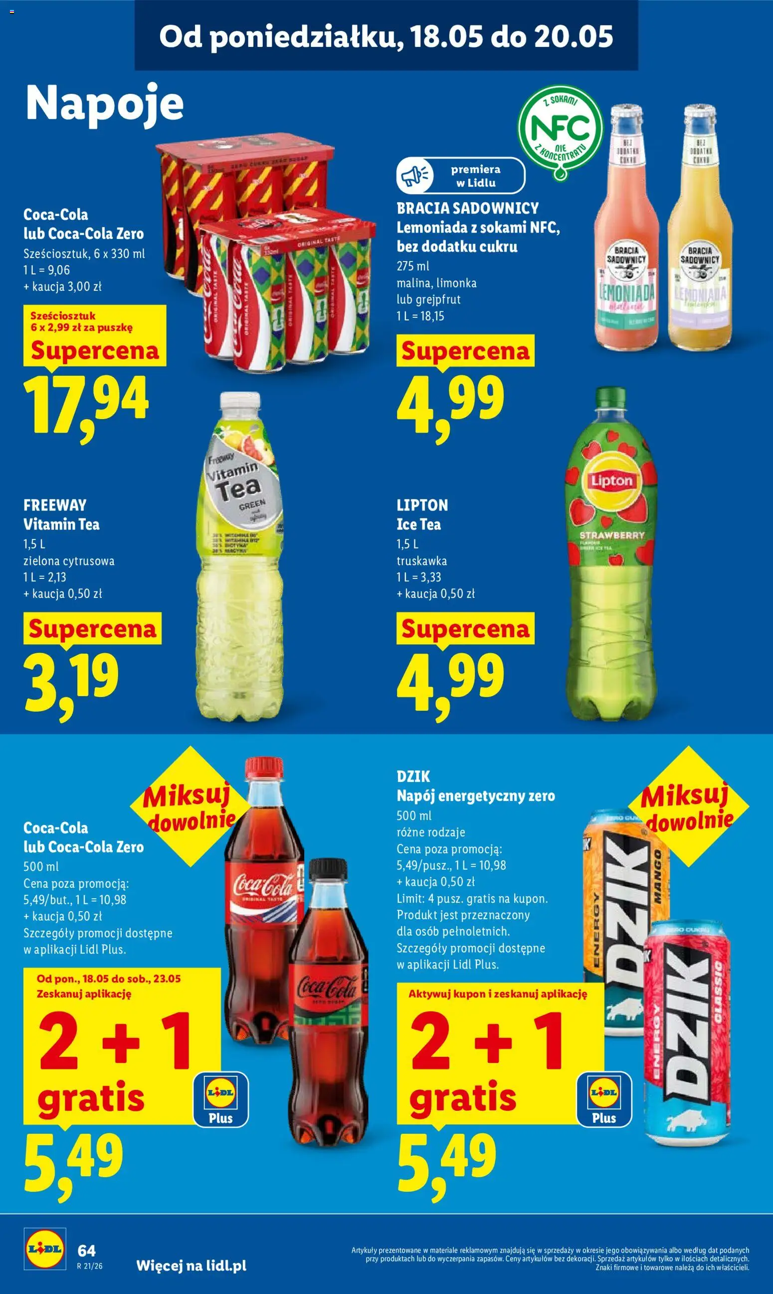 Lidl Polsko leták od 18.05.2026 | Strana: 66 | Produkty: Coca cola, Ice tea, Cola