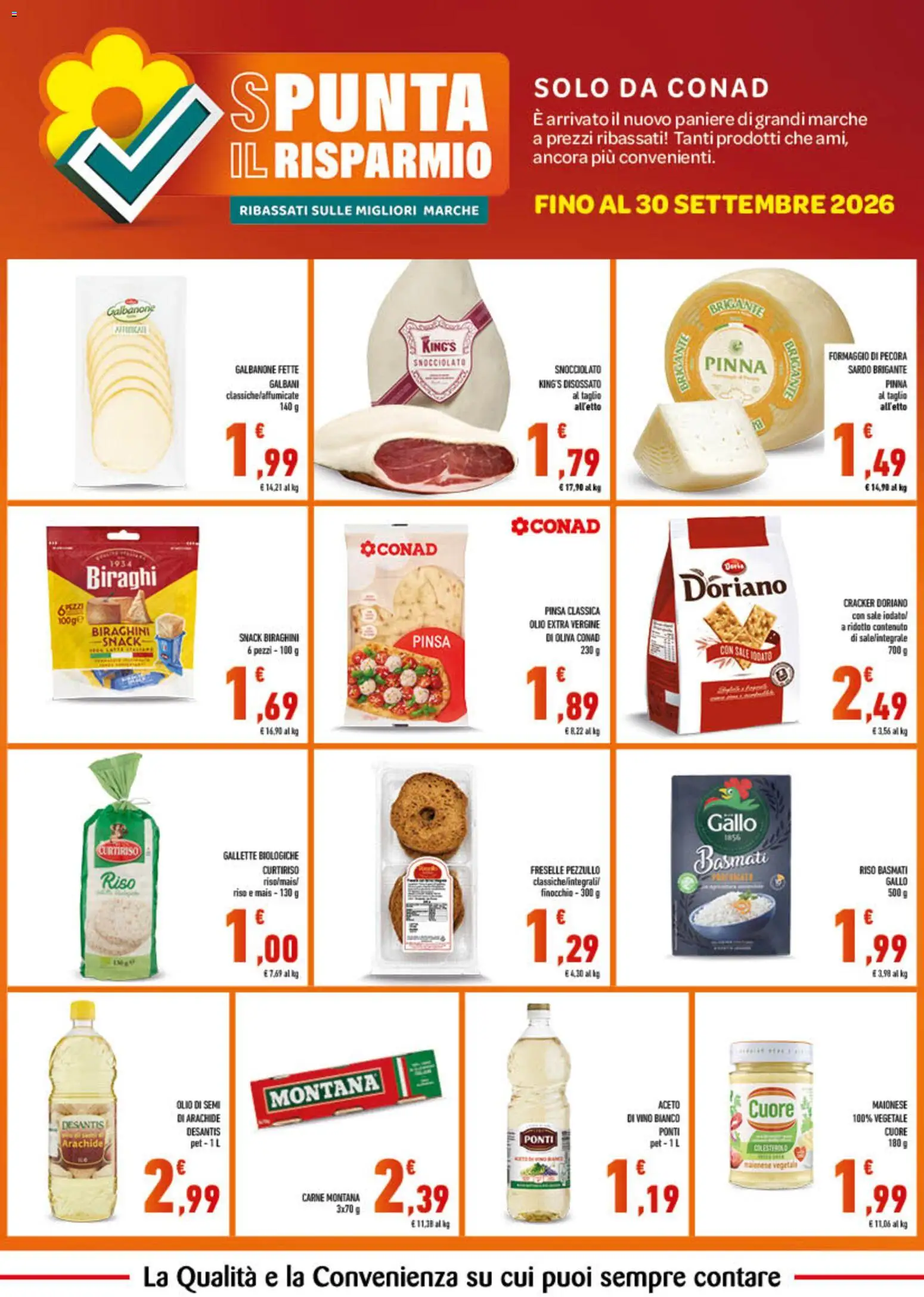Volantino Conad del 01/08/2026 | Pagina: 4 | Prodotti: Maionese, Olio, Gallette, Olio extra vergine
