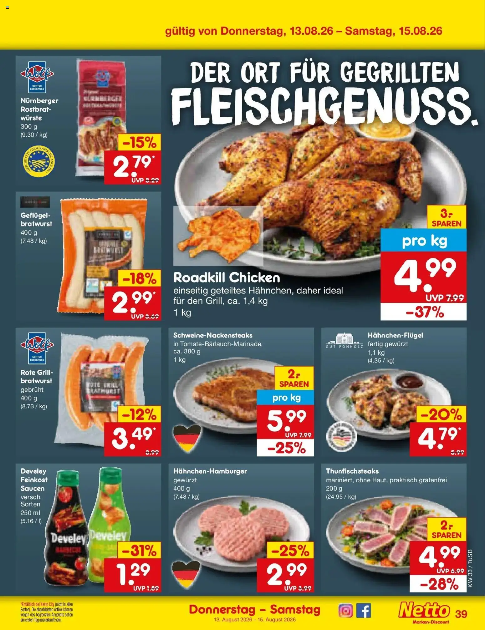 Netto Marken-Discount Prospekt Lahr-Langenwinkel – gültig ab 10.08.2026 | Seite: 55 | Produkte: Grill, Thunfisch, Bratwurst