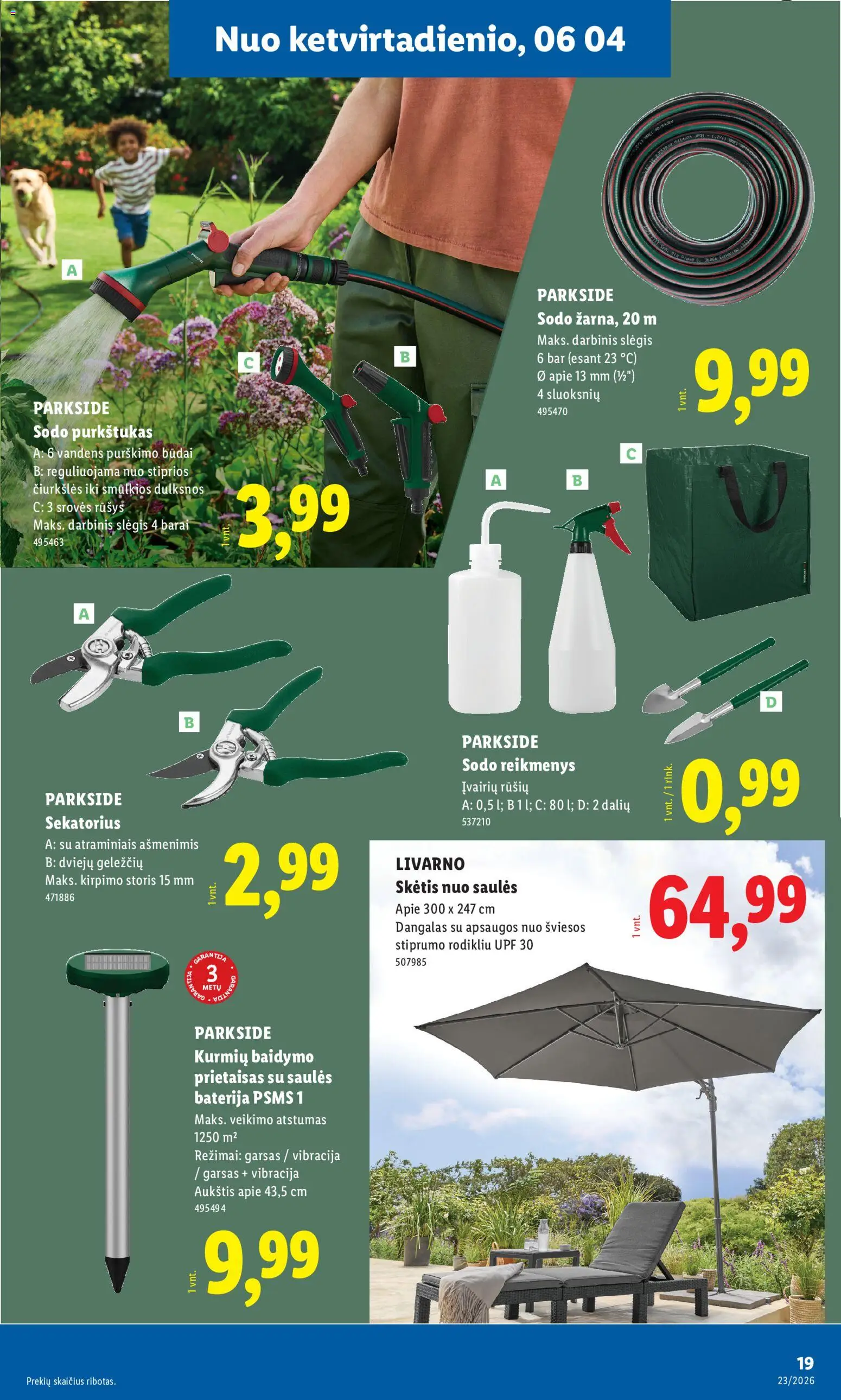 LIDL akcijos nuo 01.06.2026 | Puslapis: 19 | Prekių: Skėtis, Baterija