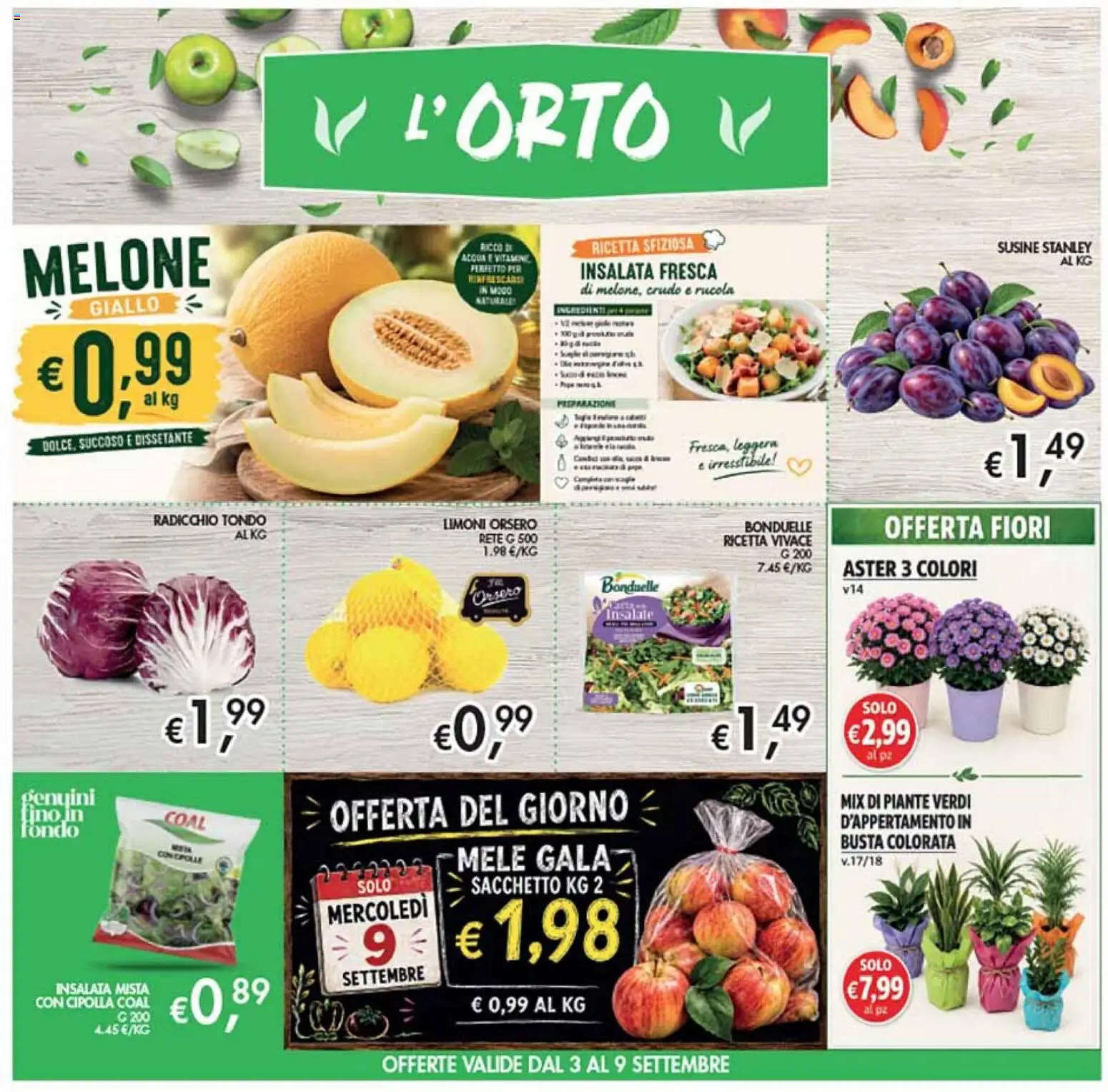 Volantino Coal del 27/08/2026 | Pagina: 3 | Prodotti: Mele, Acqua, Melone, Susine