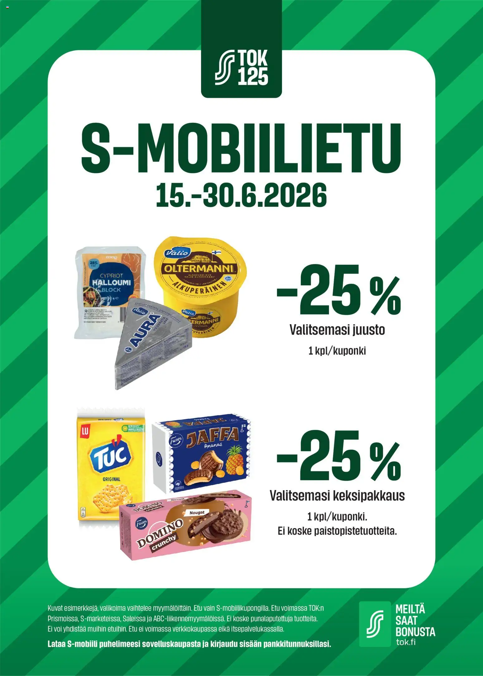 S-market tarjoukset - S-mobiilietu – voimassa 15.06.2026 alkaen | Sivu: 1 | Tuotteet: Voi, Juusto, Ananas, Halloumi