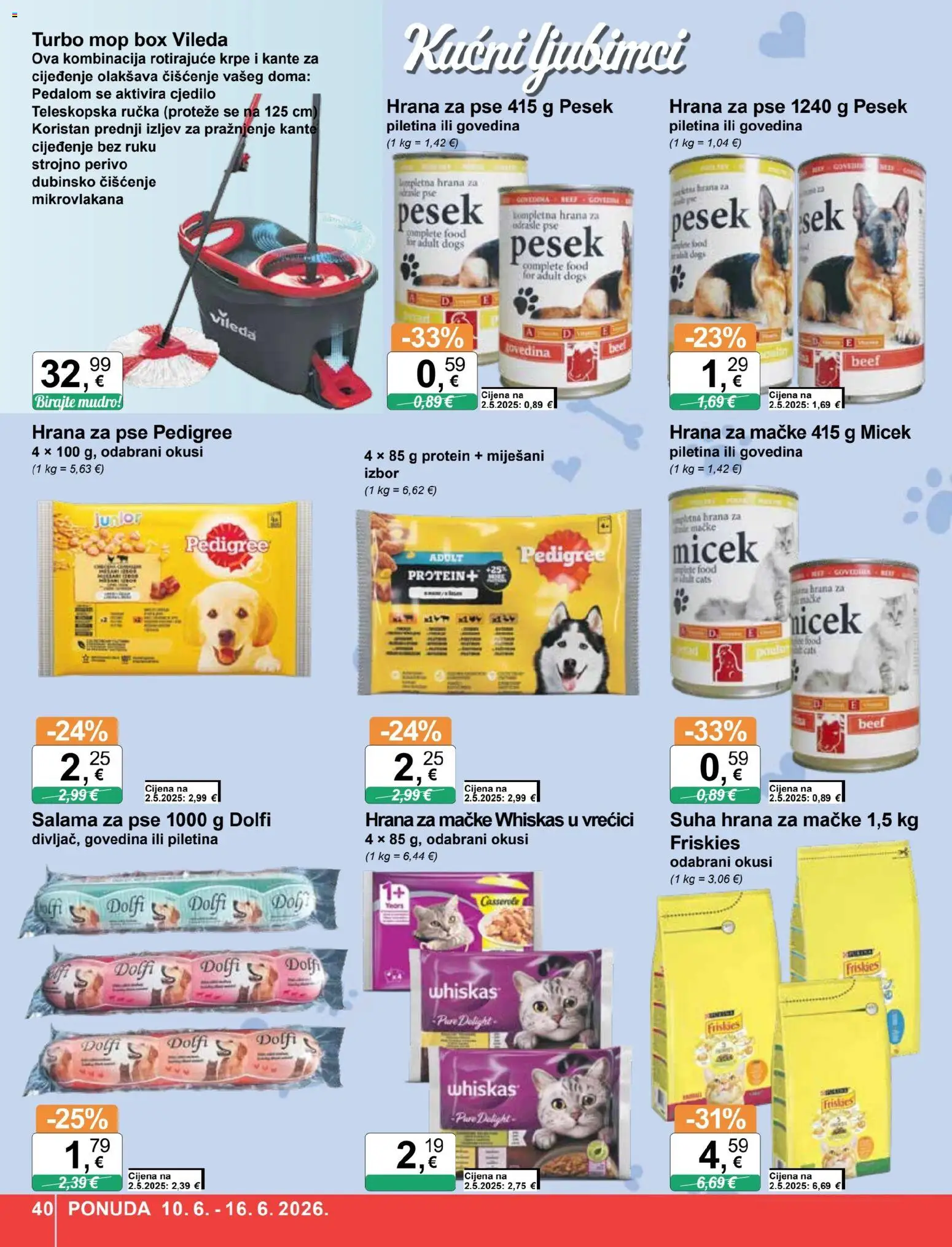 KTC katalog | vrijedi od 10.06.2026 | Stranica: 40 | Proizvodi: Whiskas, Hrana za pse, Govedina, Cjedilo