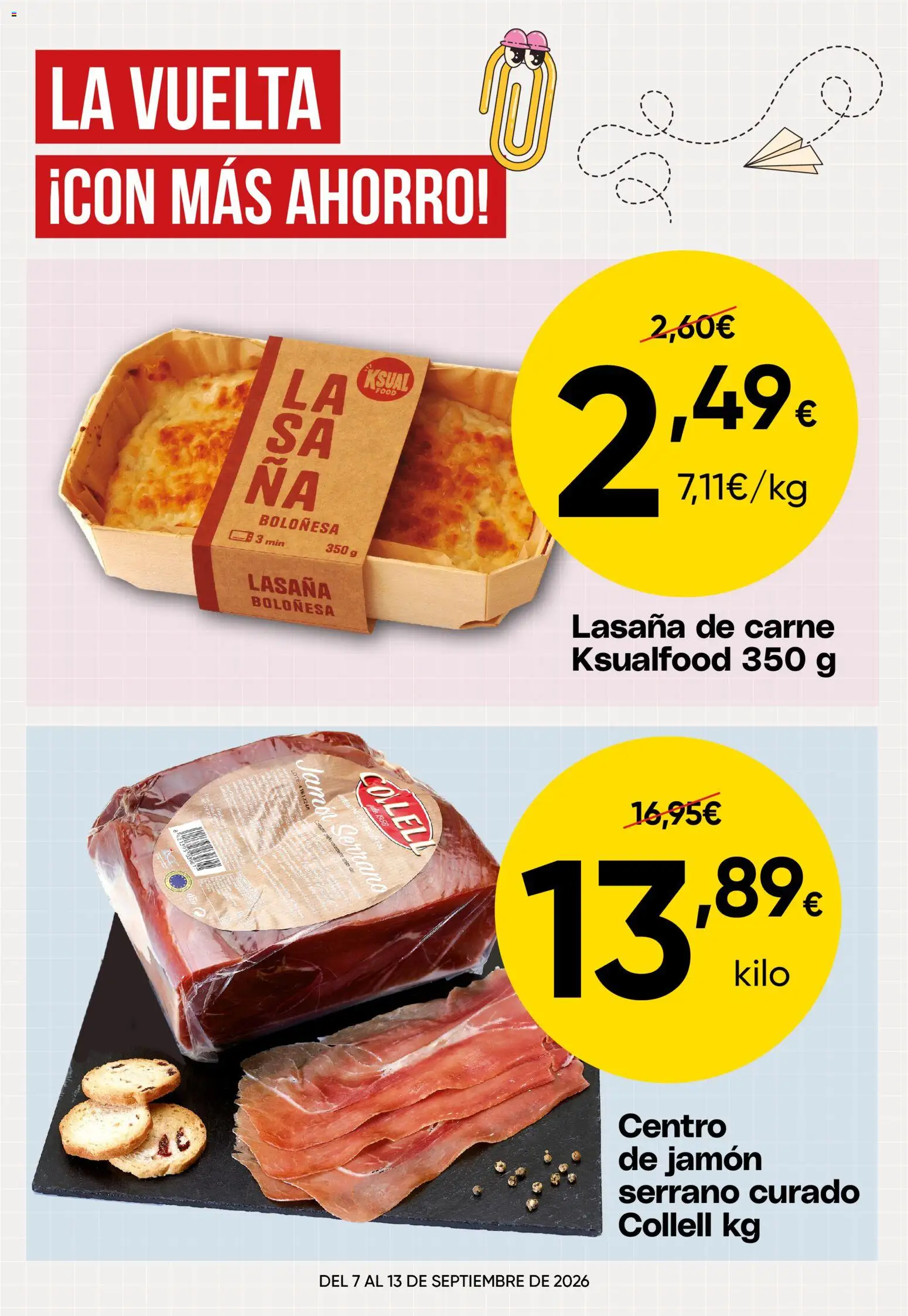Froiz Oferta semanal │ válido desde el 07/09/2026 | Página: 3 | Productos: Jamón serrano, Jamón, Lasaña, Carne