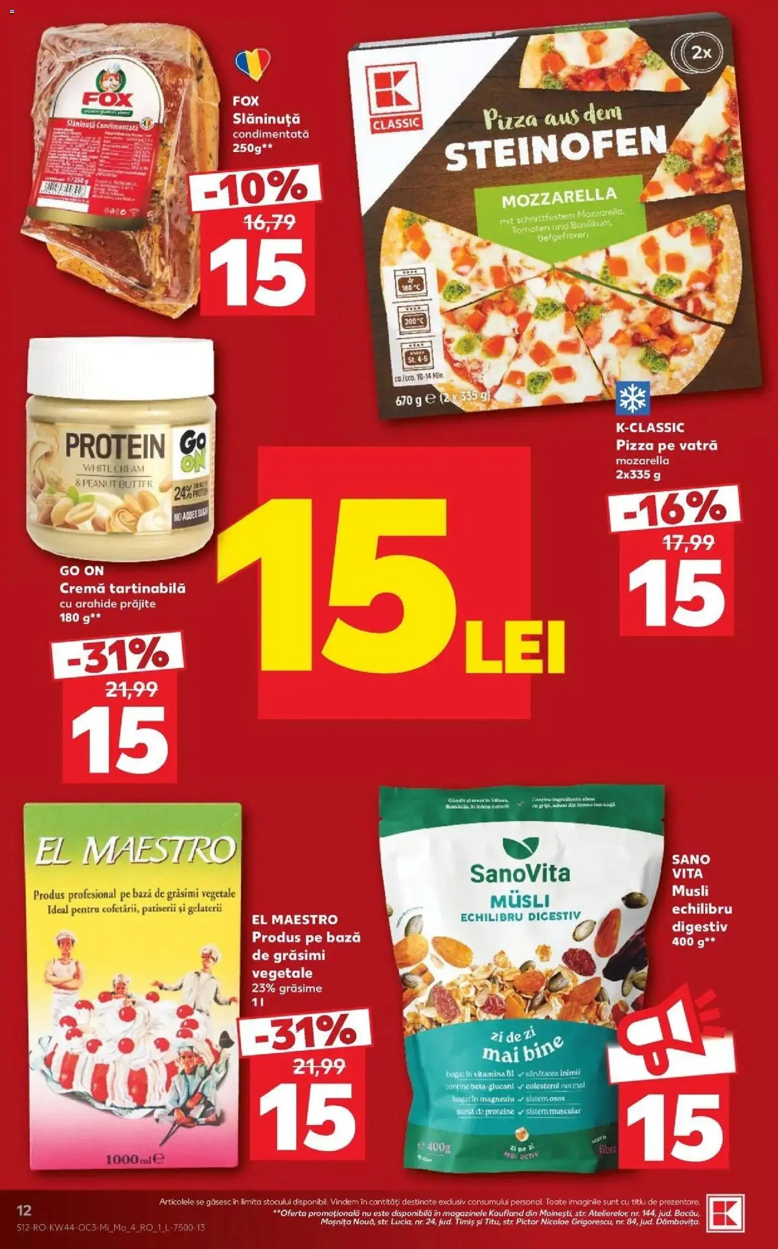 Kaufland Viseu de Sus 28.10.2026 - Revista si Oferta | Pagină: 12 | Produse: Mozzarella, Cremă, Pizza, Cremă tartinabilă