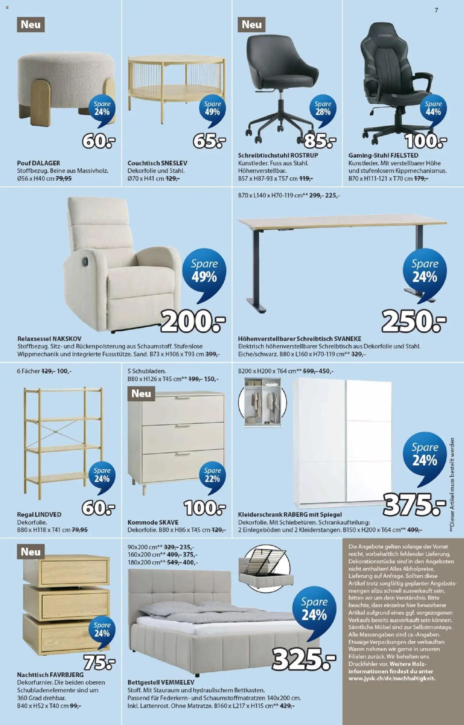 JYSK aktionen – gültig ab 18.08.2026 | Seite: 7 | Produkte: Kleiderschrank, Regal, Spiegel, Relaxsessel