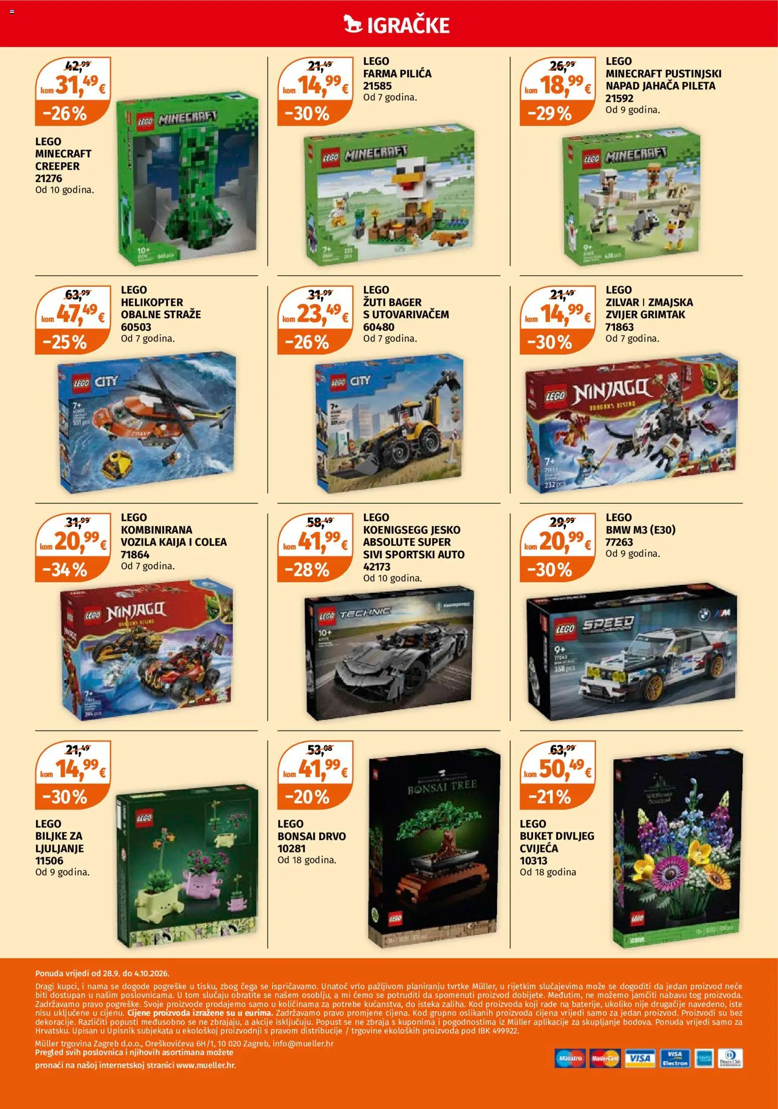 Müller katalog | vrijedi od 28.09.2026 | Stranica: 8 | Proizvodi: Minecraft, Buket, Igračke, Lego