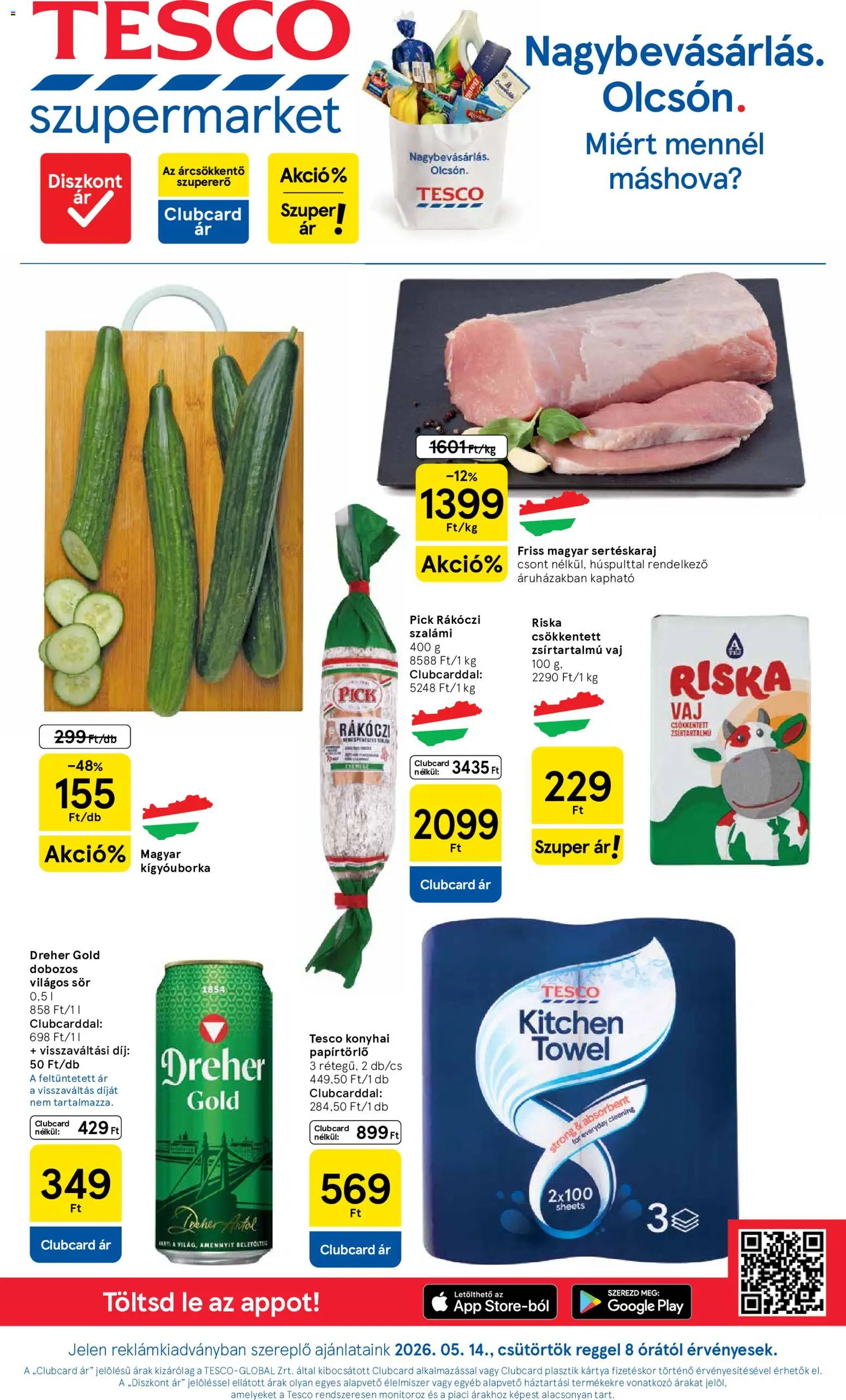 Tesco akciós ujság - amely érvényes a következő dátumtól: 14.05.2026 | Oldal: 1