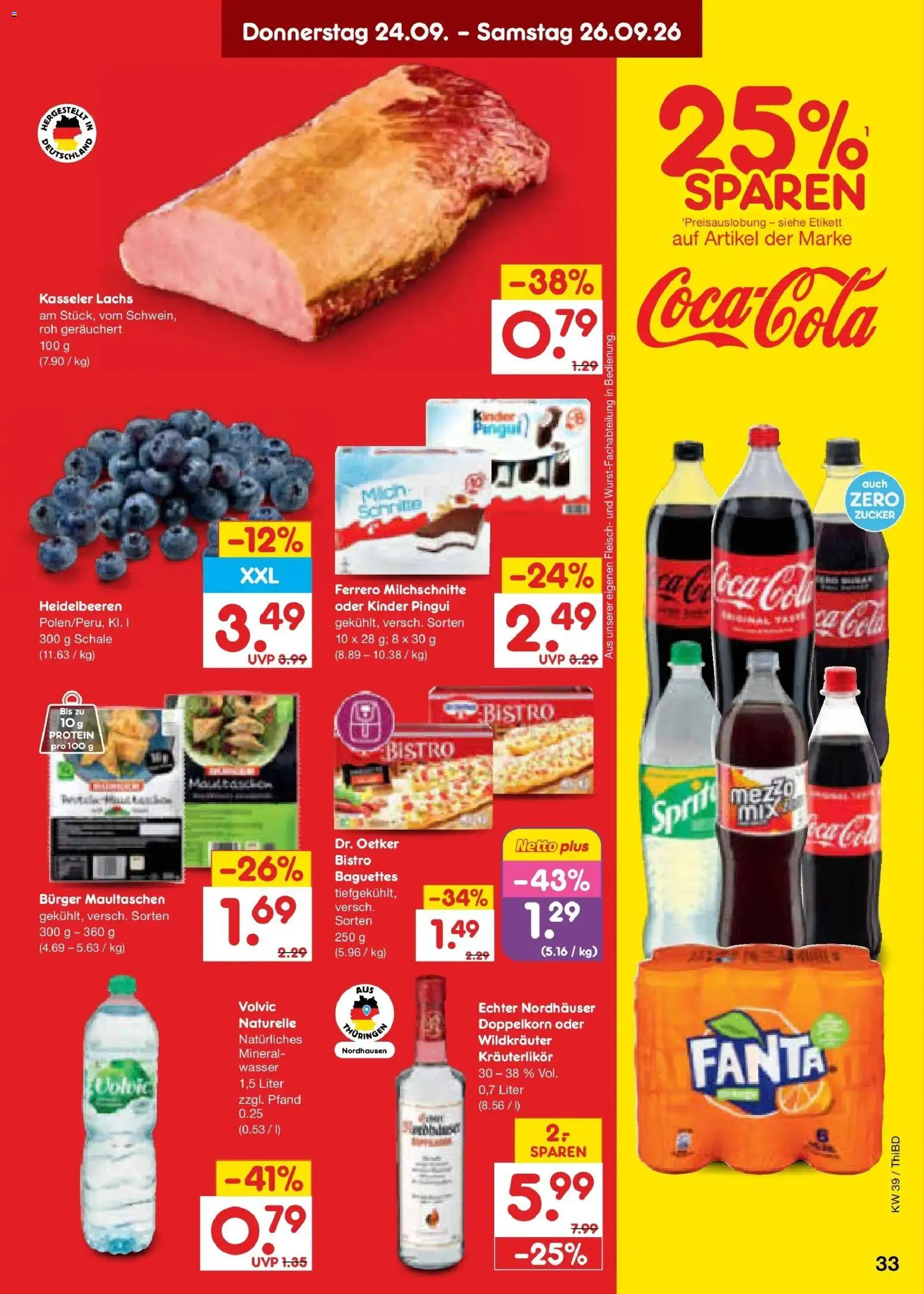 Netto Marken-Discount Prospekt Thiendorf – gültig ab 21.09.2026 | Seite: 47 | Produkte: Coca cola, Cola, Burger, Volvic