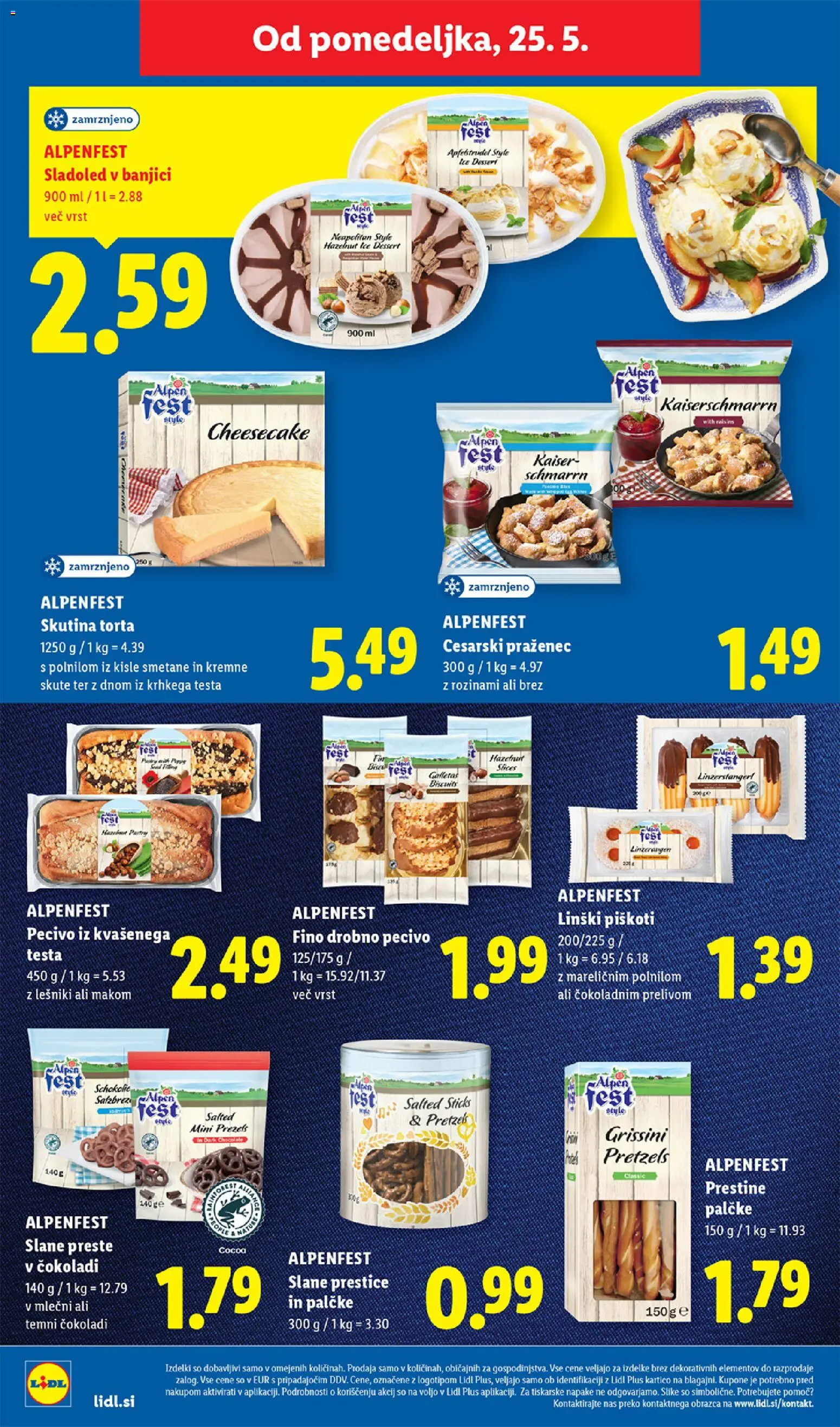 Novi Lidl katalog ponudbe – veljaven od 21.05.2026 | Stran: 50 | Izdelki: Torta, Piskoti, Sladoled