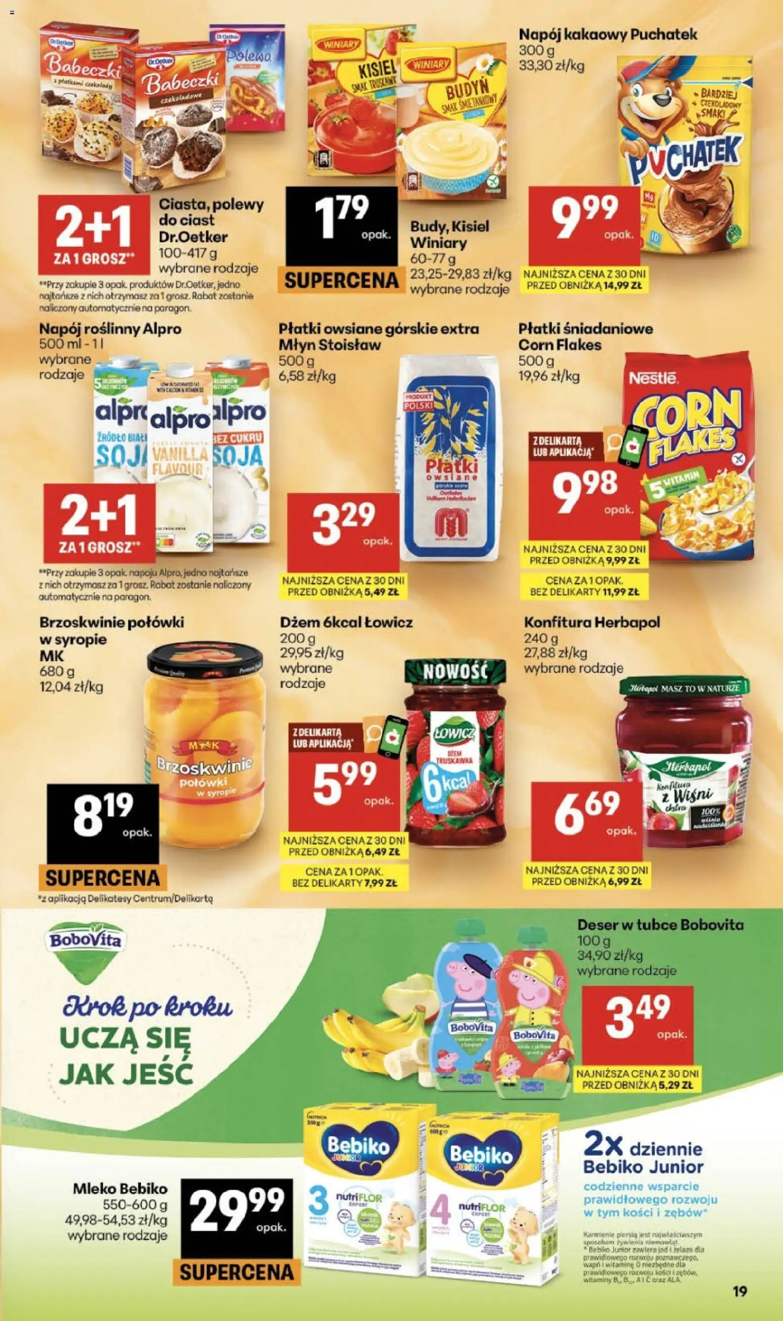 Delikatesy Centrum gazetka od 20.08.2026 | Strona: 19 | Produkty: Płatki śniadaniowe, Delikatesy, Dżem, Soja