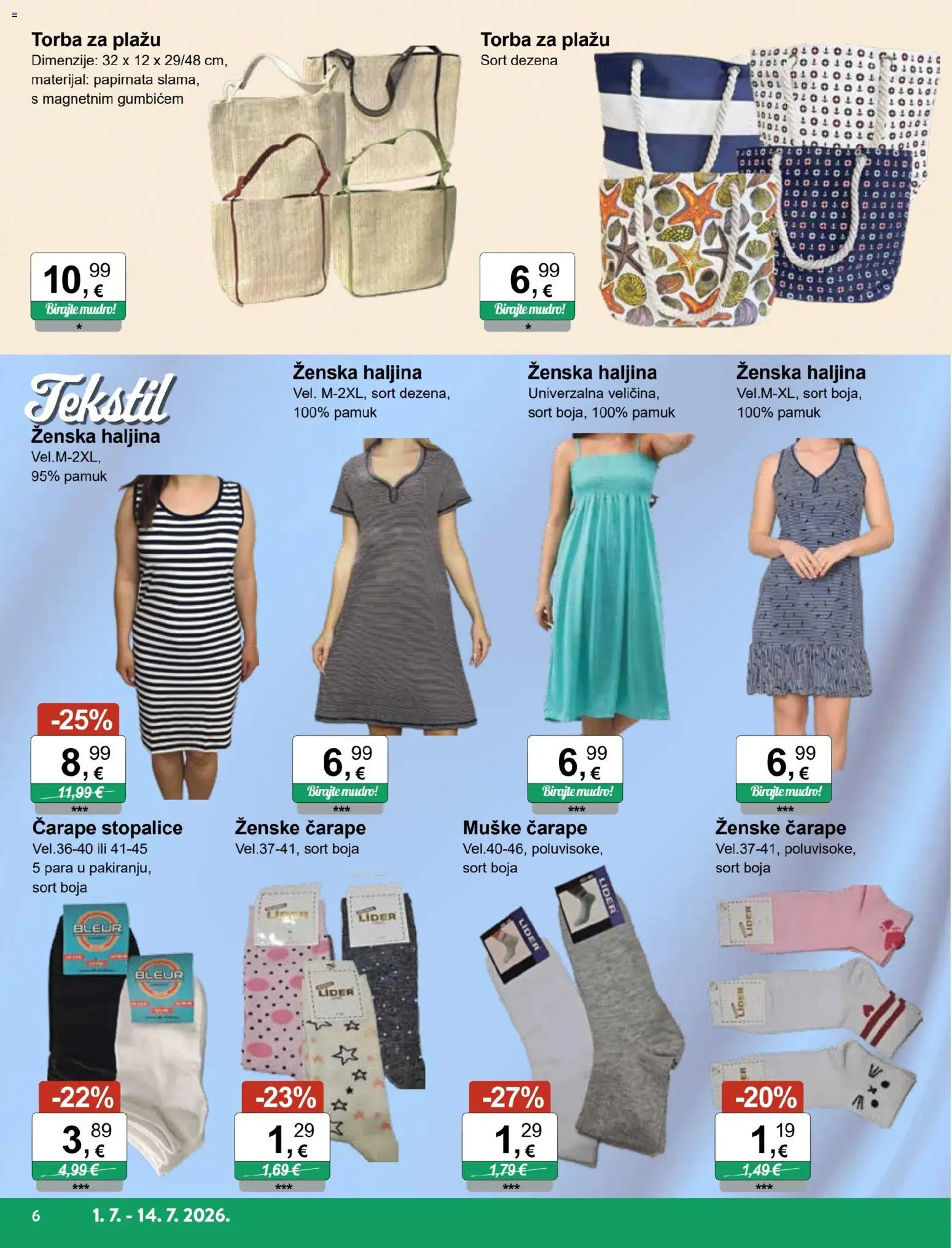KTC katalog | vrijedi od 01.07.2026 | Stranica: 6 | Proizvodi: Čarape, Haljina, Torba