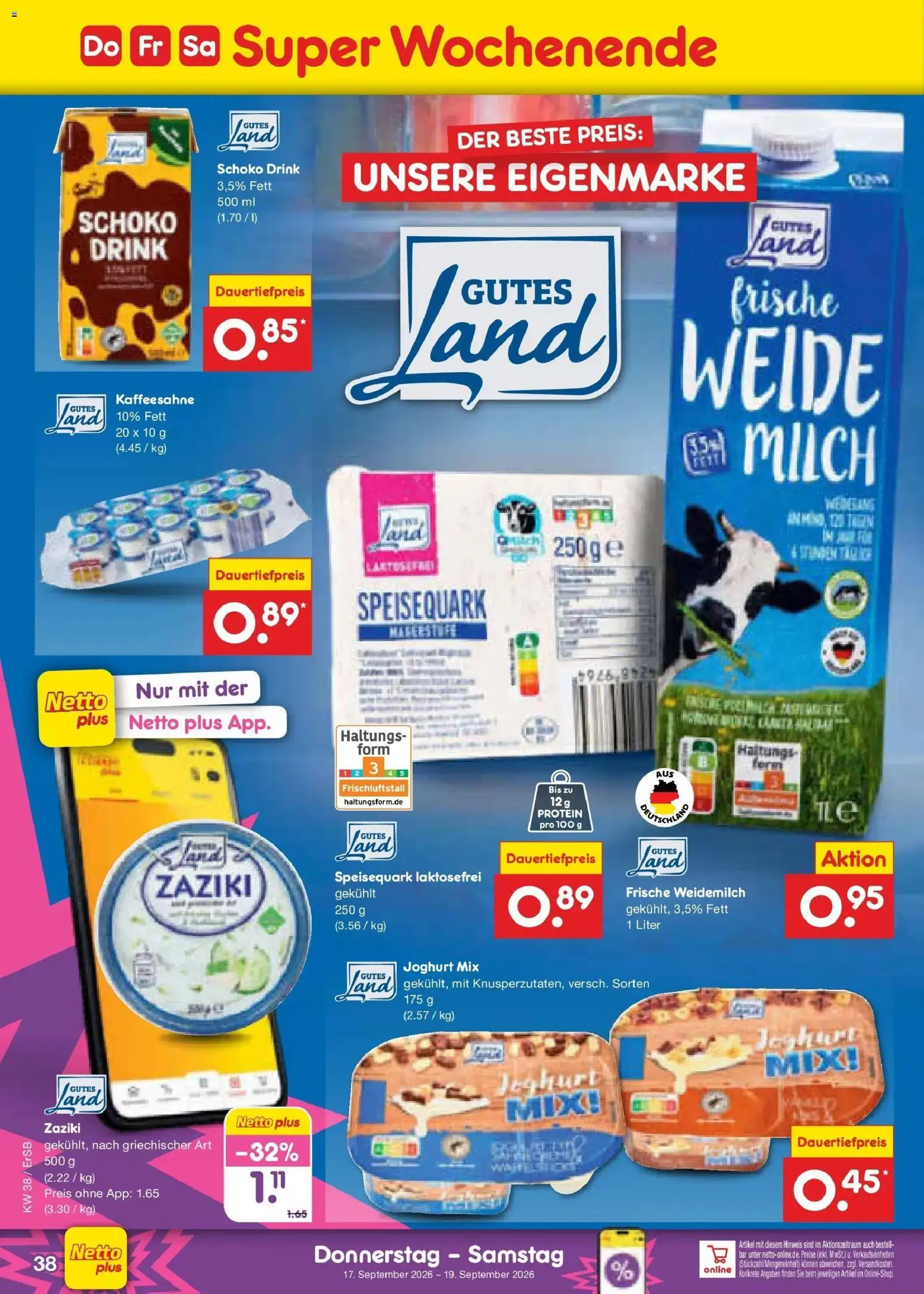 Netto Marken-Discount Prospekt Naumburg – gültig ab 14.09.2026 | Seite: 52 | Produkte: Milch, Joghurt, Speisequark