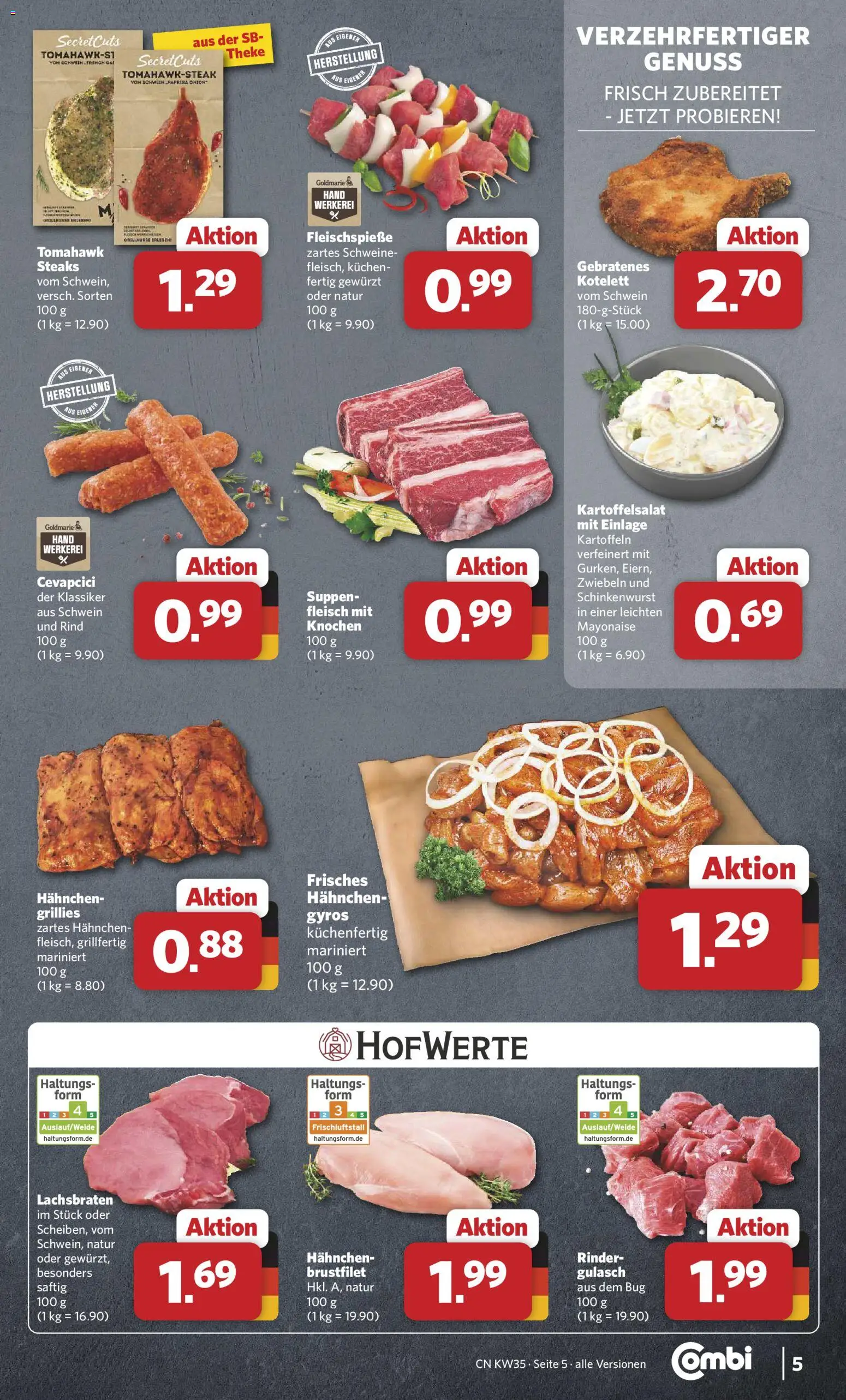 Combi Prospekt – gültig ab 24.08.2026 | Seite: 5 | Produkte: Cevapcici, Kartoffeln, Zwiebeln, Kuchen