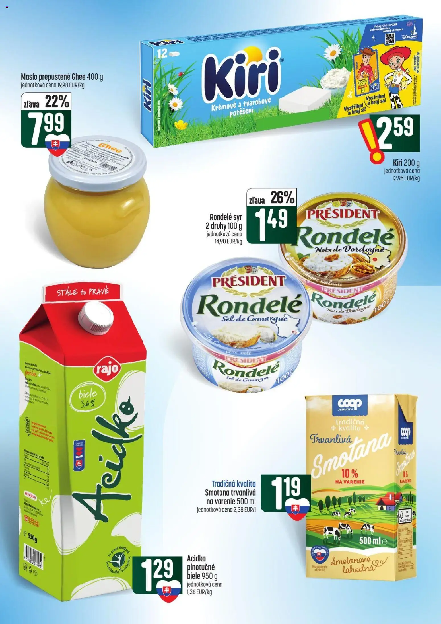 Nové COOP Jednota akcie – leták je platný od 15.10.2026 | Strana: 21 | Produkty: Maslo, Syr, Smotana, Acidko