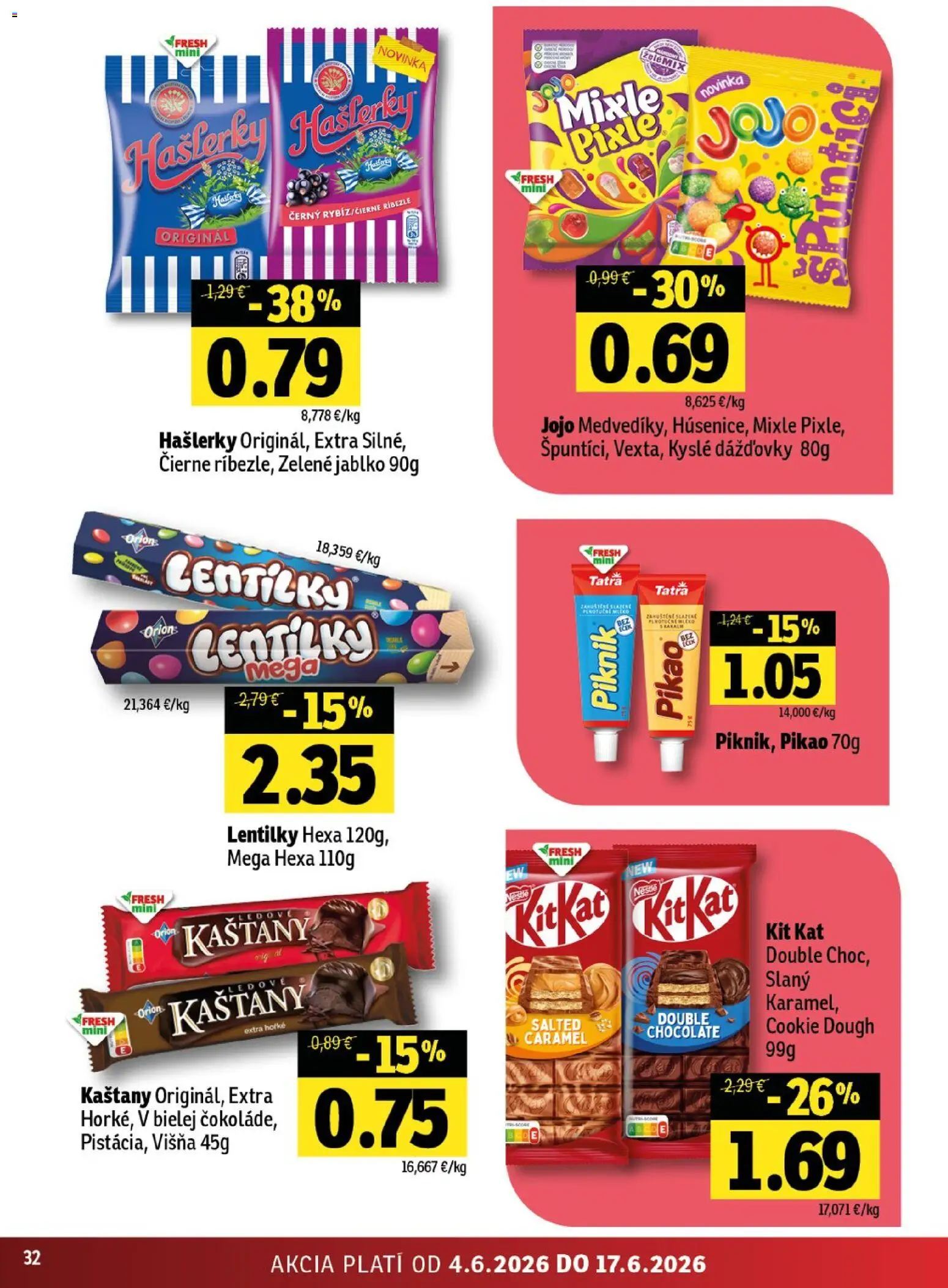 Nové Fresh akcie – leták je platný od 04.06.2026 | Strana: 32 | Produkty: Ríbezle